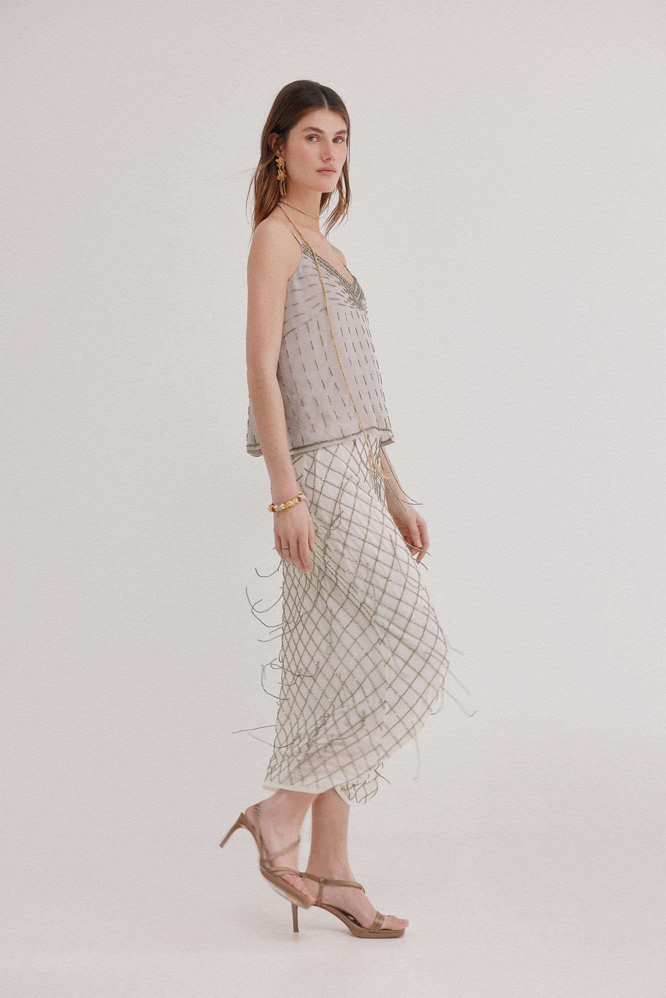 Hoss Intropia Ren&eacute;e. Falda bordada Blanco