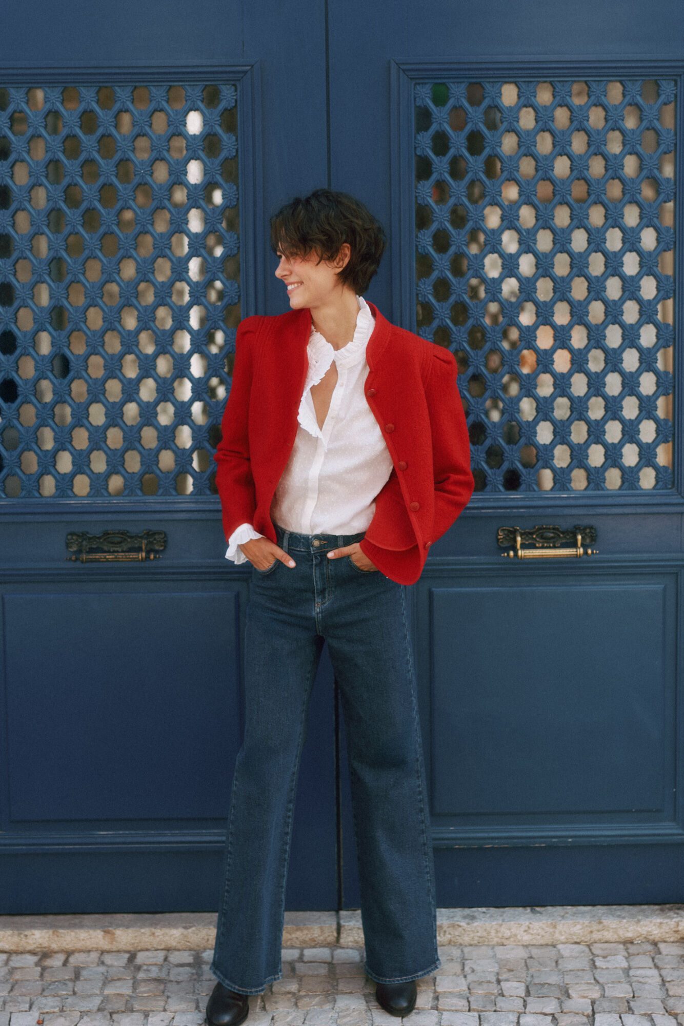 Hoss Intropia Francia. Chaqueta austriaca rojo
