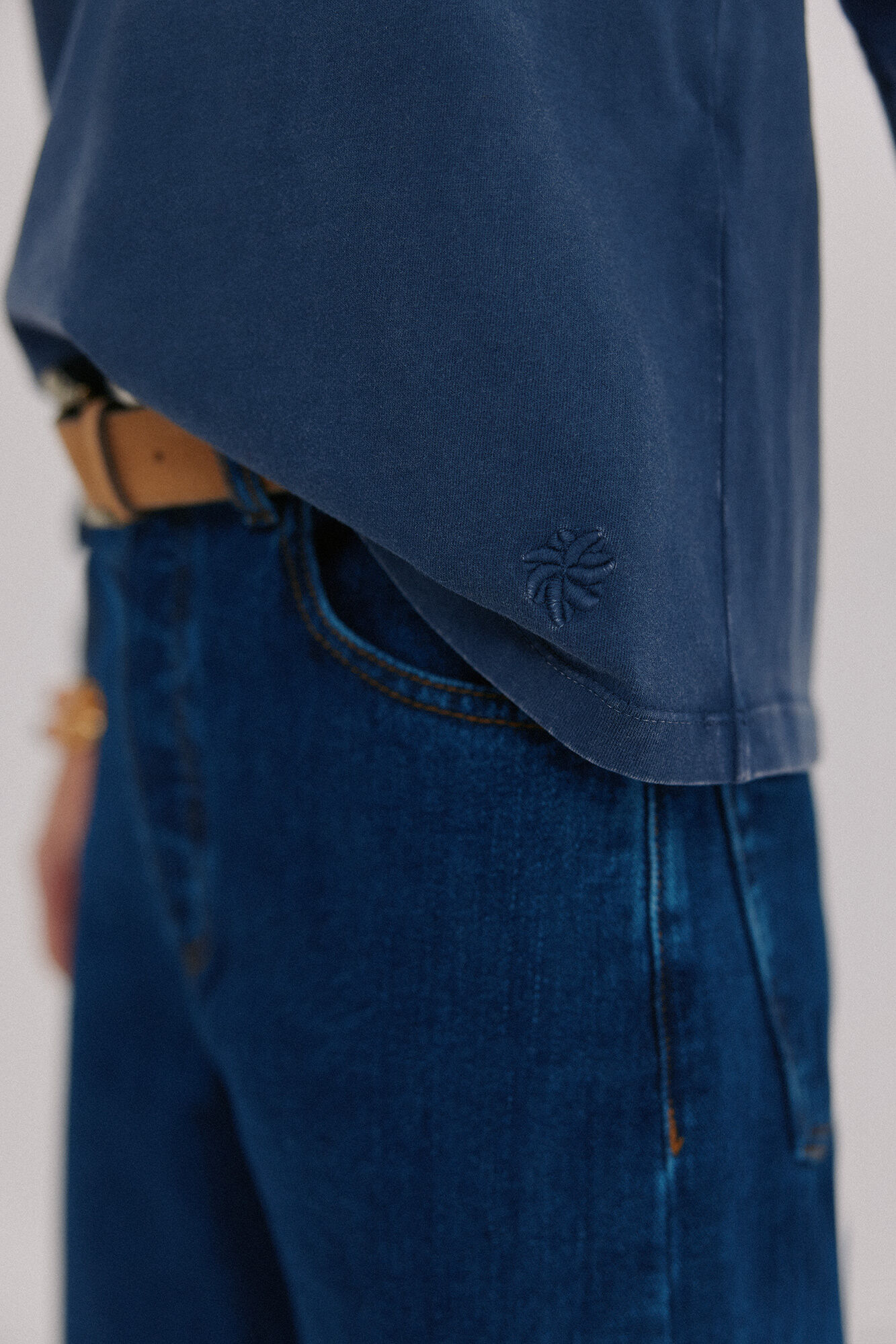 Hoss Intropia Washed effect T-shirt Mabel Blue