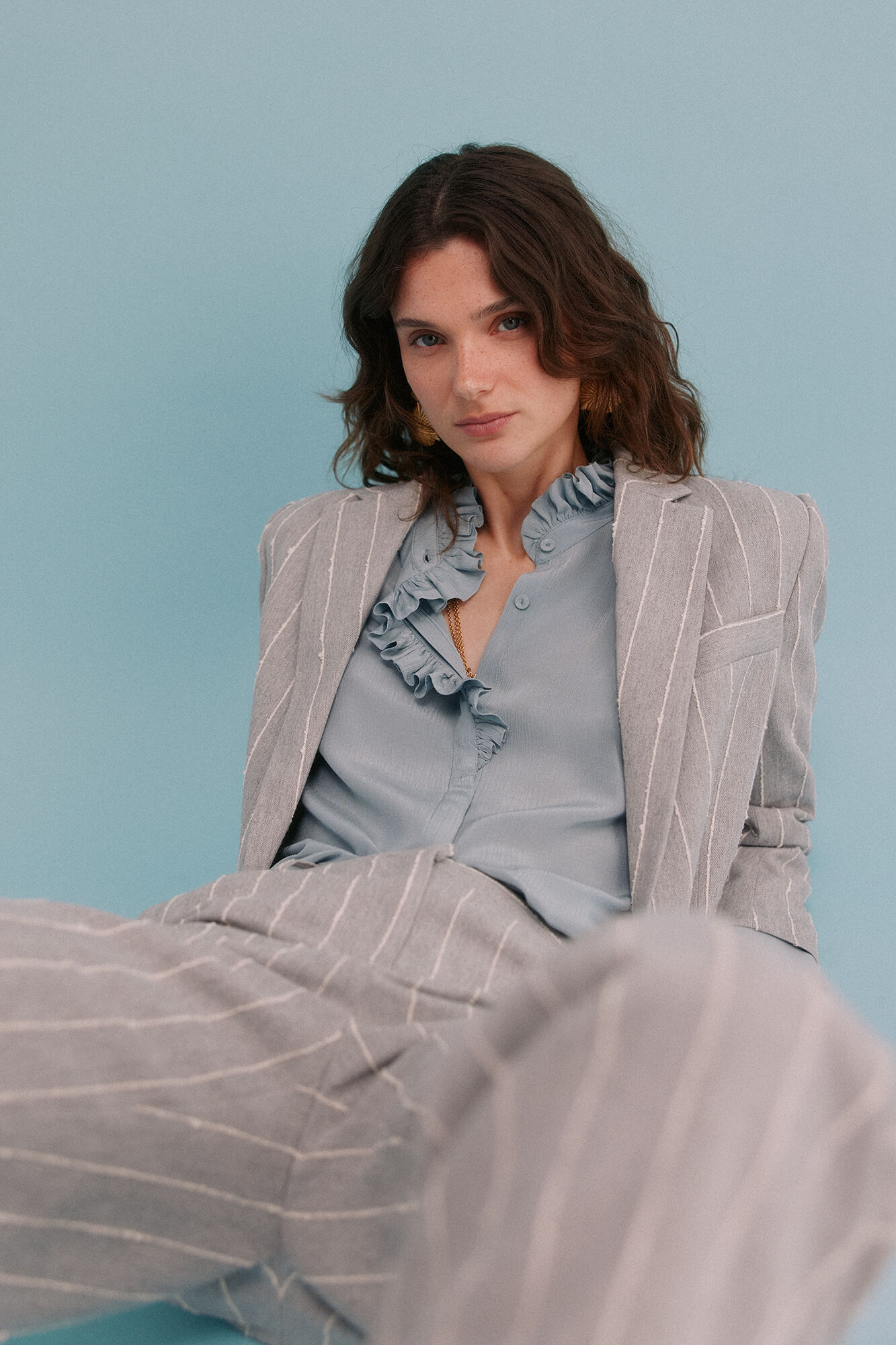 Hoss Intropia Penny. Pantal&oacute;n a rayas Gris