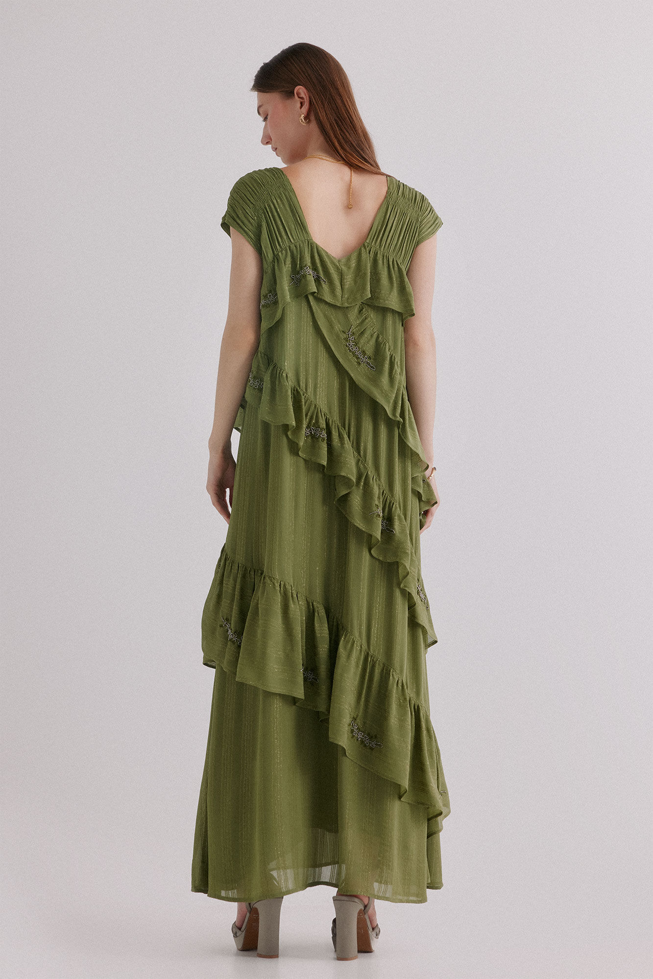 Hoss Intropia Ad&egrave;le. Vestido bordado Verde