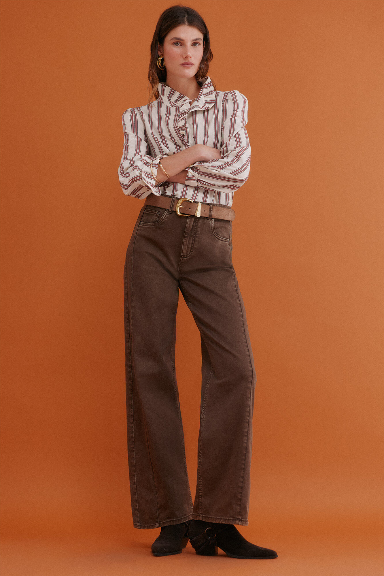 Hoss Intropia Claudette. Striped blouse Burgundy