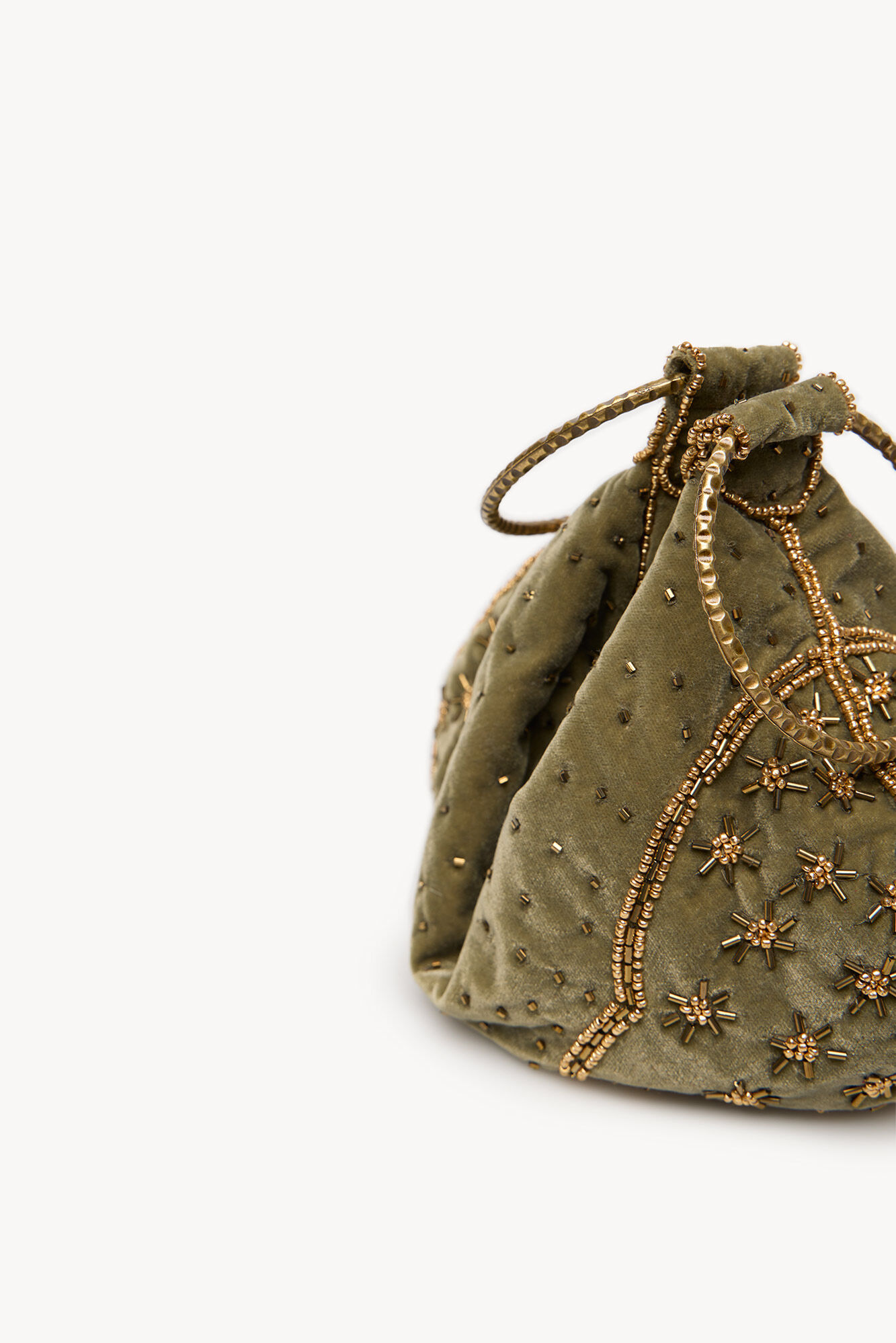 Hoss Intropia Nadia. Velvet and beaded bag Green