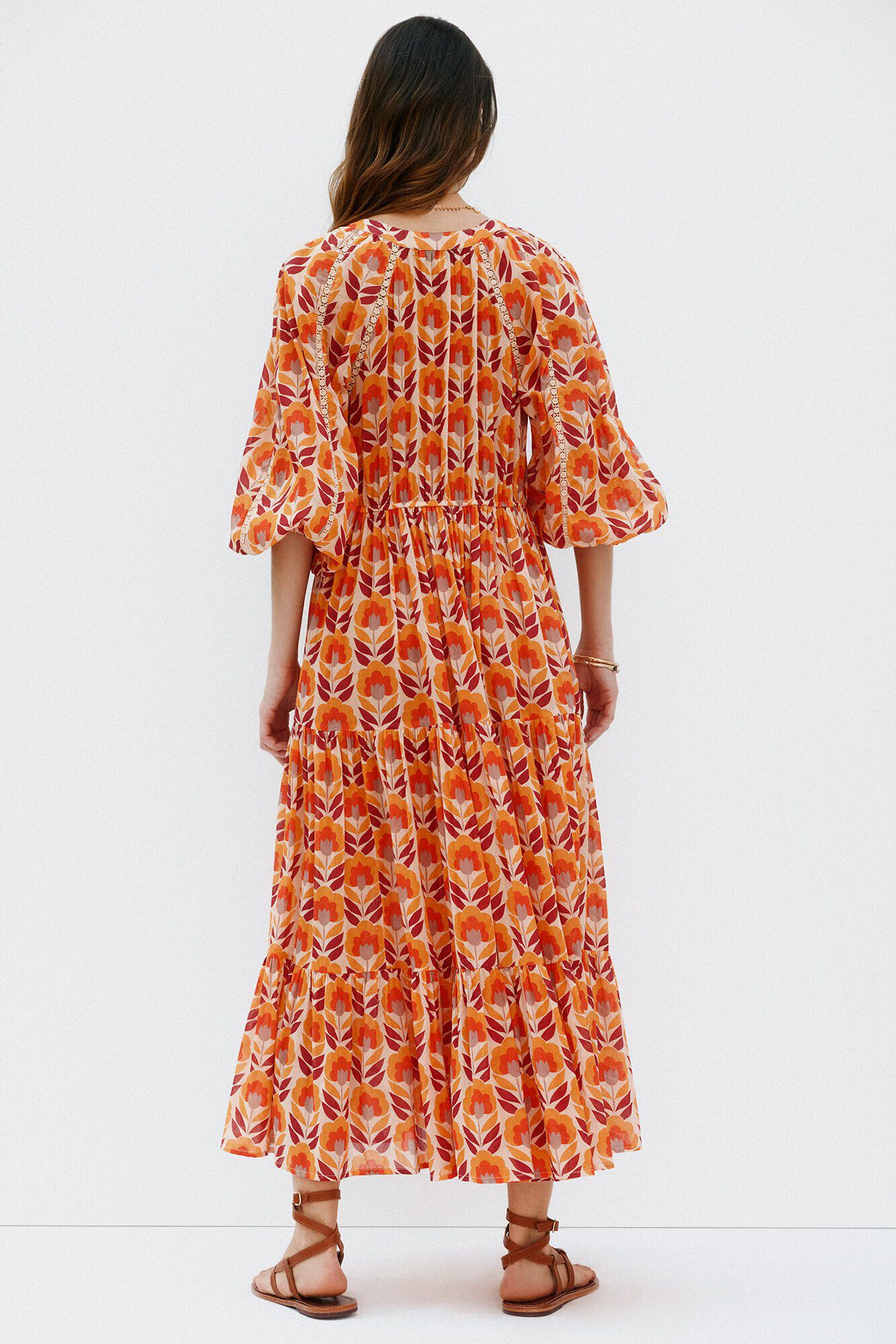 Hoss Intropia Alicia. Midi dress Orange