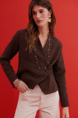 Hoss Intropia Edna. casaco de jacquard Castanho