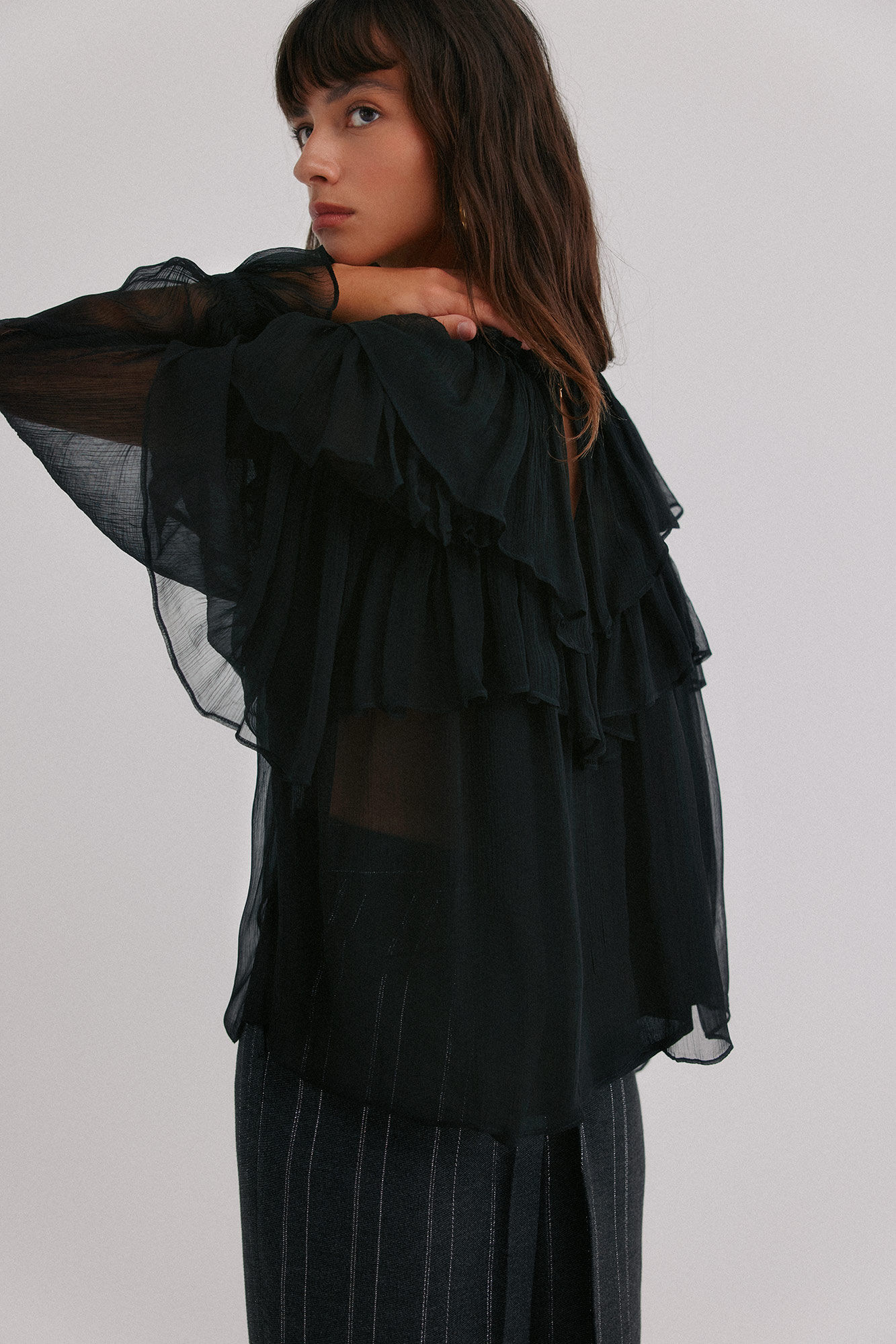 Hoss Intropia Giulia. Blusa rom&aacute;ntica Negro