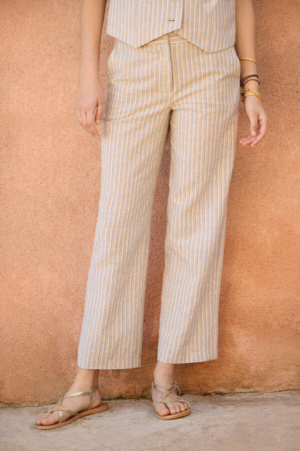 Hoss Intropia Padmé. Striped tailored trousers Ivory