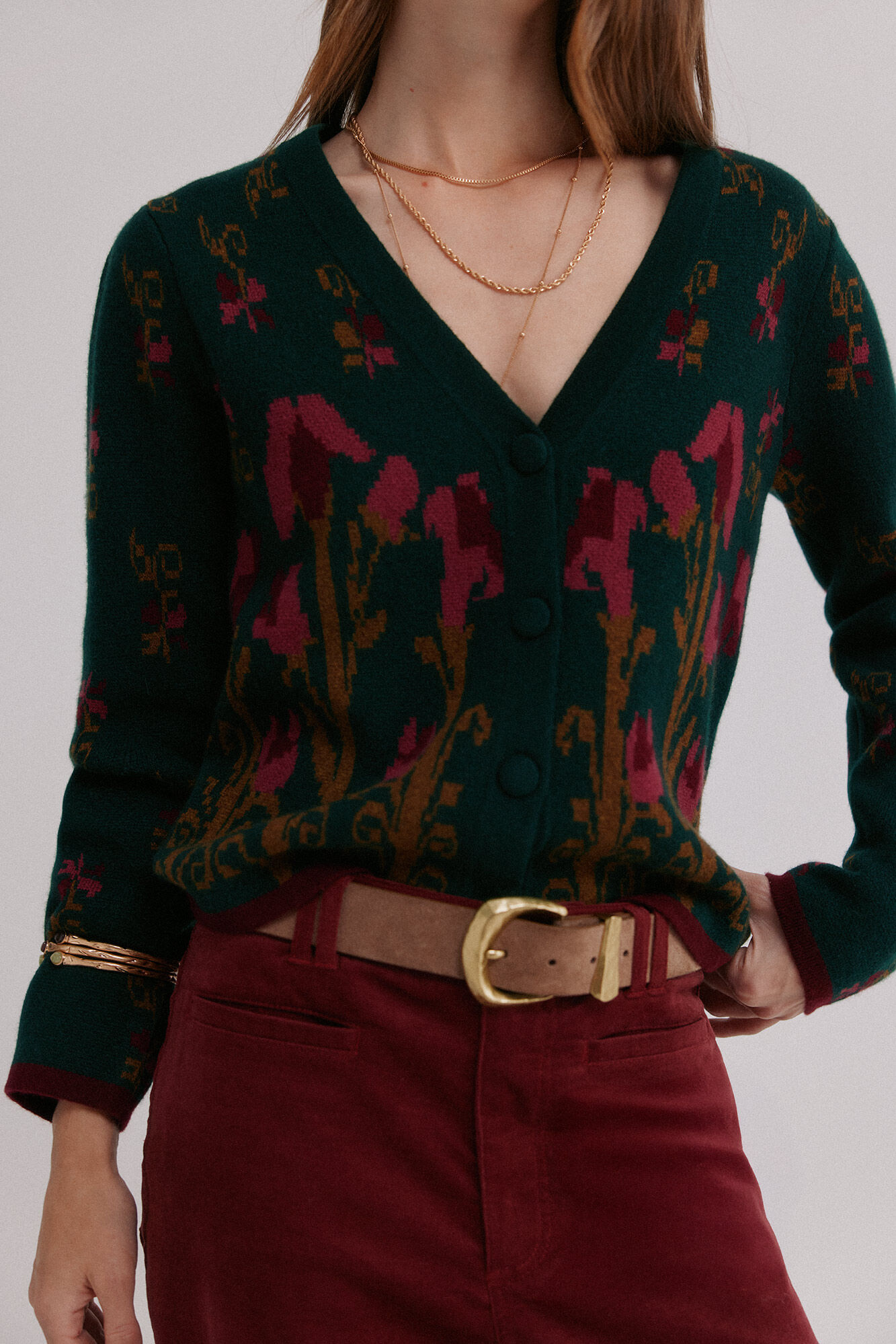 Hoss Intropia Itzel. Casaco de malha jacquard Multicolorido