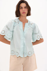 Hoss Intropia Fabia.Blusa bordada. Azul