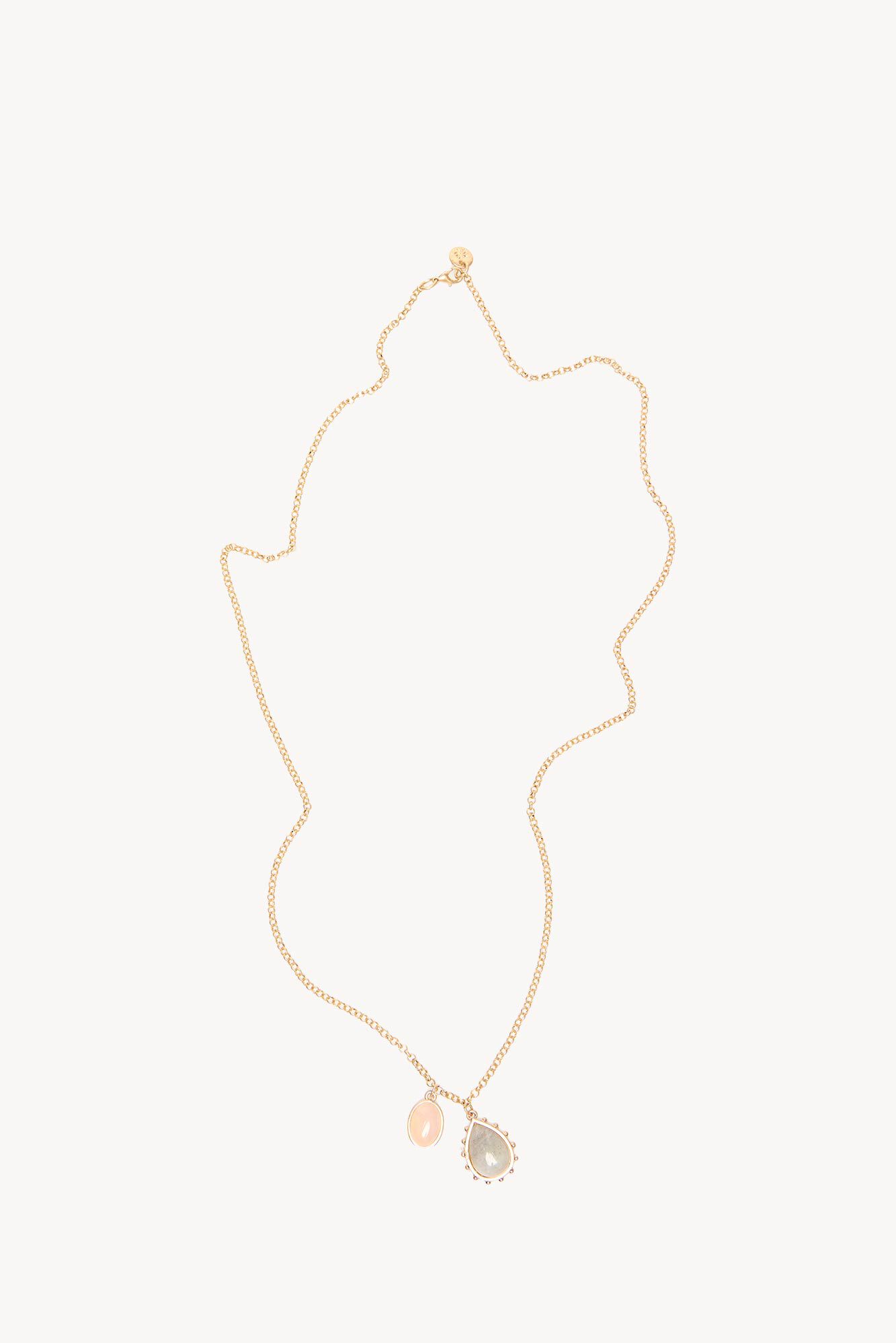 Hoss Intropia Matilda. Long natural stone necklace Gold