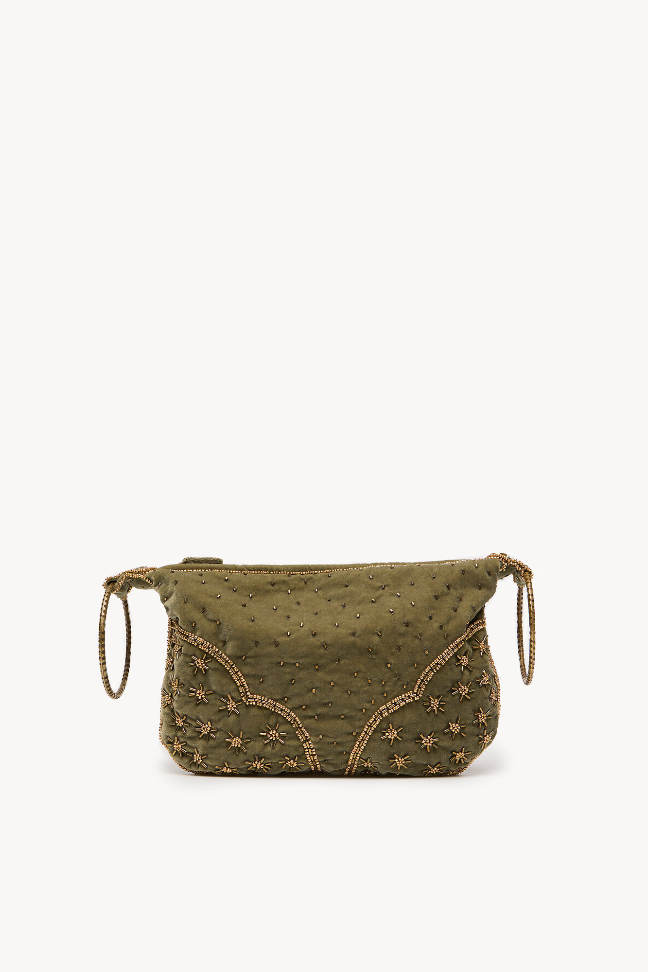 Hoss Intropia Nadia. Velvet and beaded bag Green