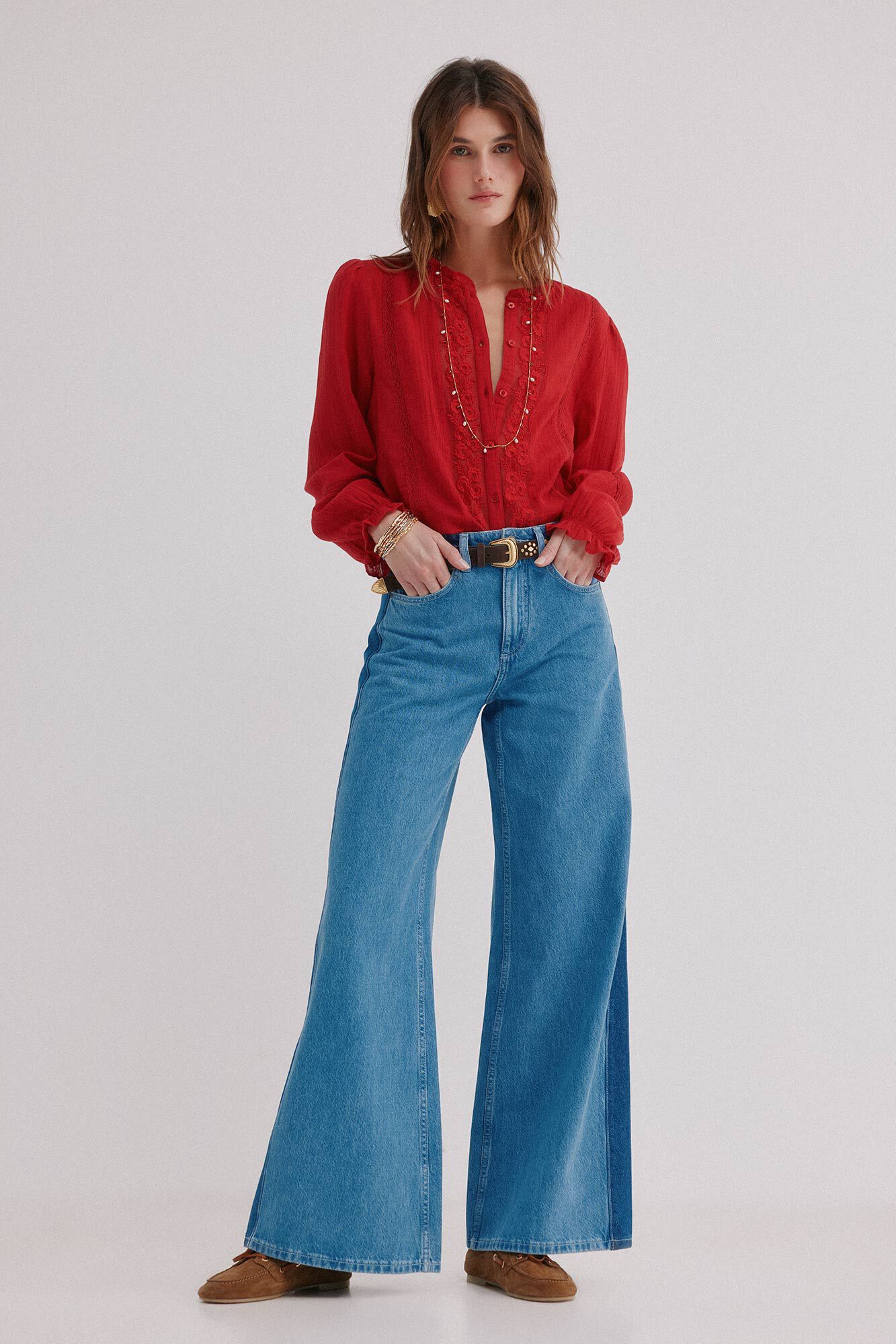 Hoss Intropia Caridad. Blusa rom&aacute;ntica rojo
