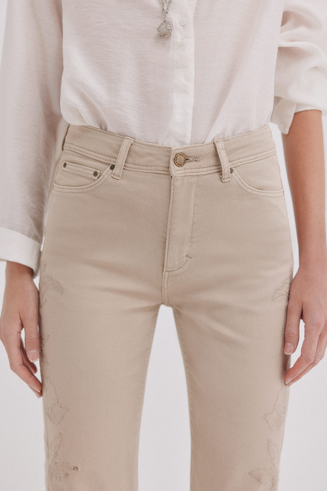 Hoss Intropia Betsy. Jeans bootcut Marfil