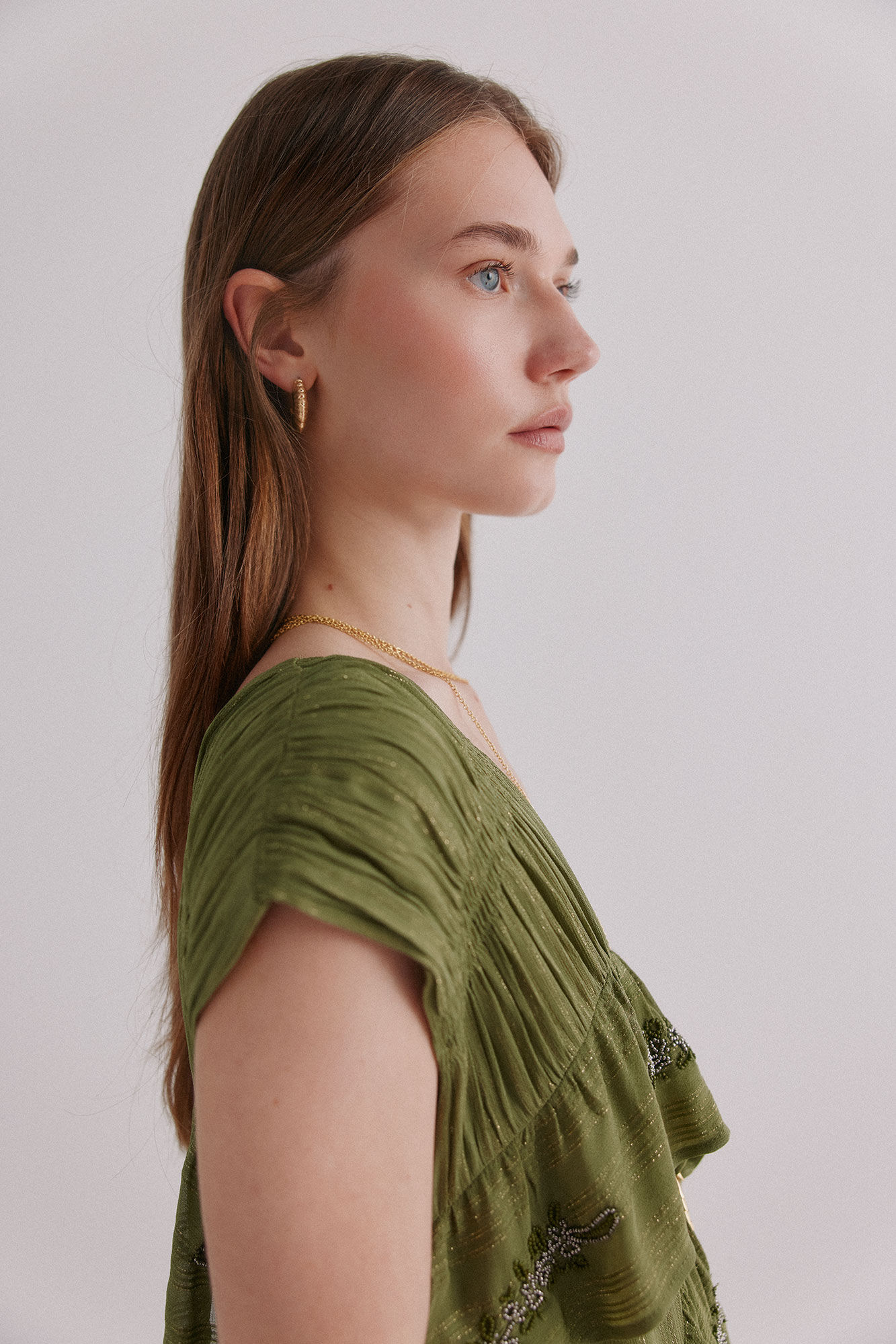 Hoss Intropia Ad&egrave;le. Vestido bordado Verde