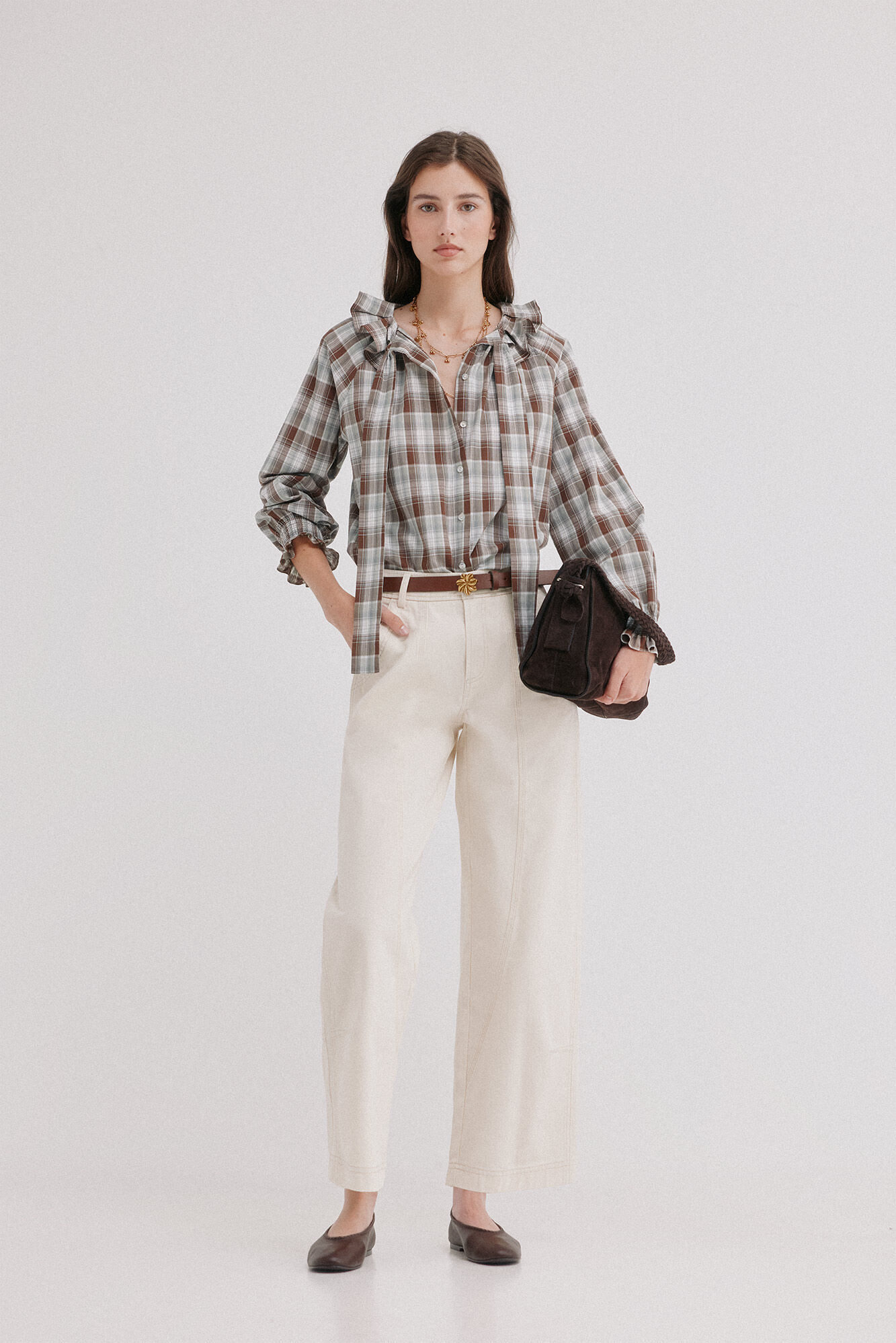 Hoss Intropia Celsa.Blusa cuadros Azul