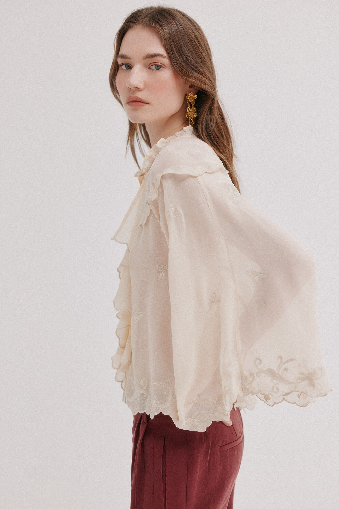 Hoss Intropia Romantic Chelsea blouse Ivory