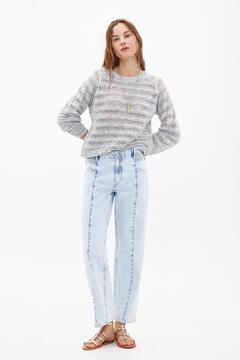 Hoss Intropia Ohiana. Straight jeans with embroidery Blue