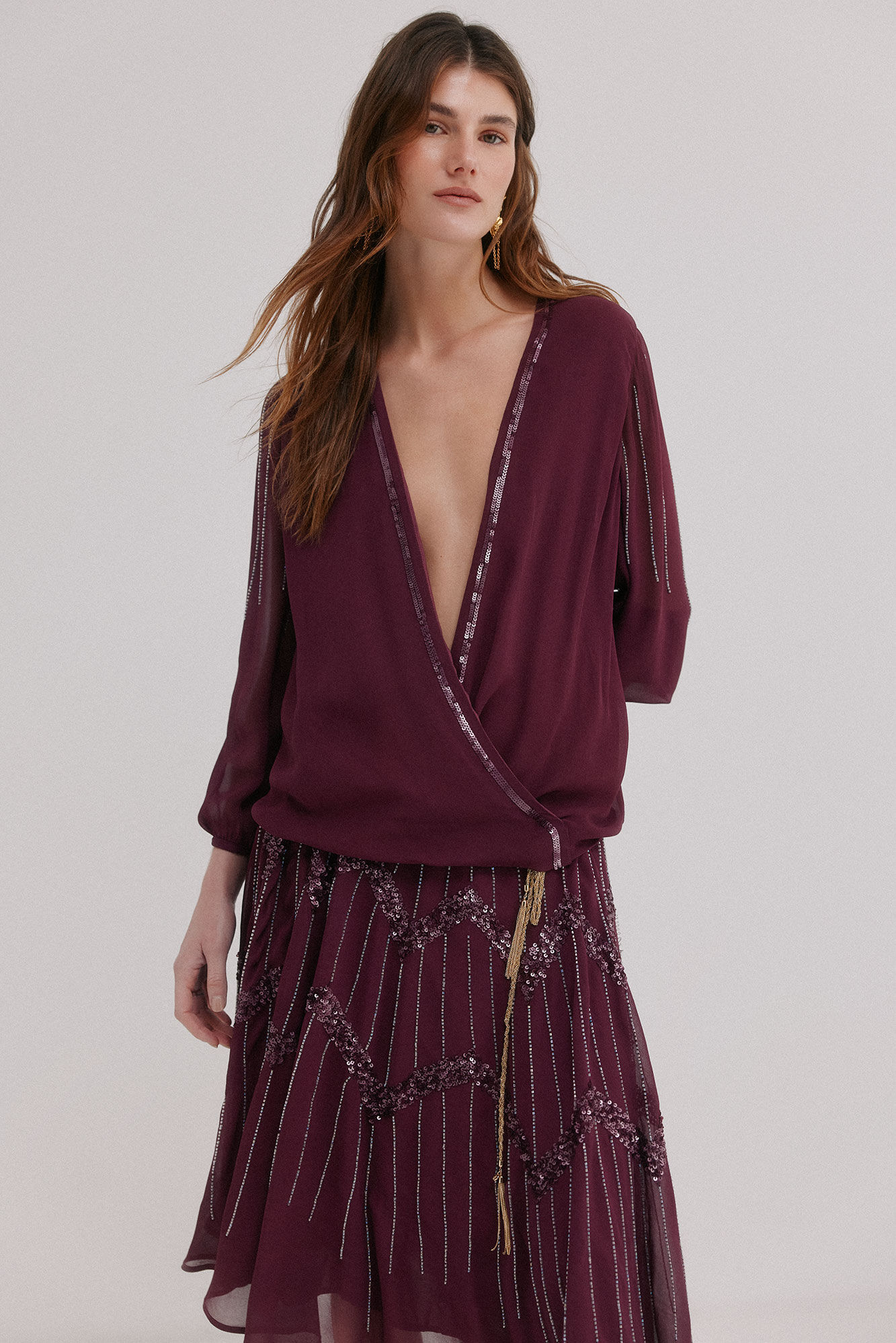 Hoss Intropia Almudena. Vestido bordado Rosa