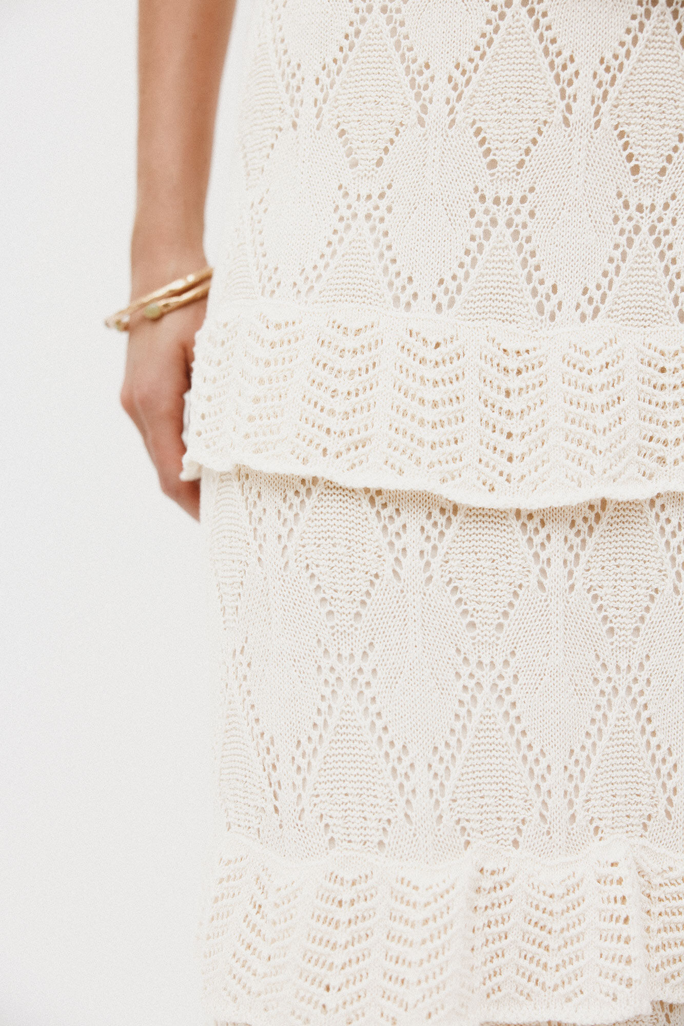 Hoss Intropia Raquel. Falda midi tricot Beige