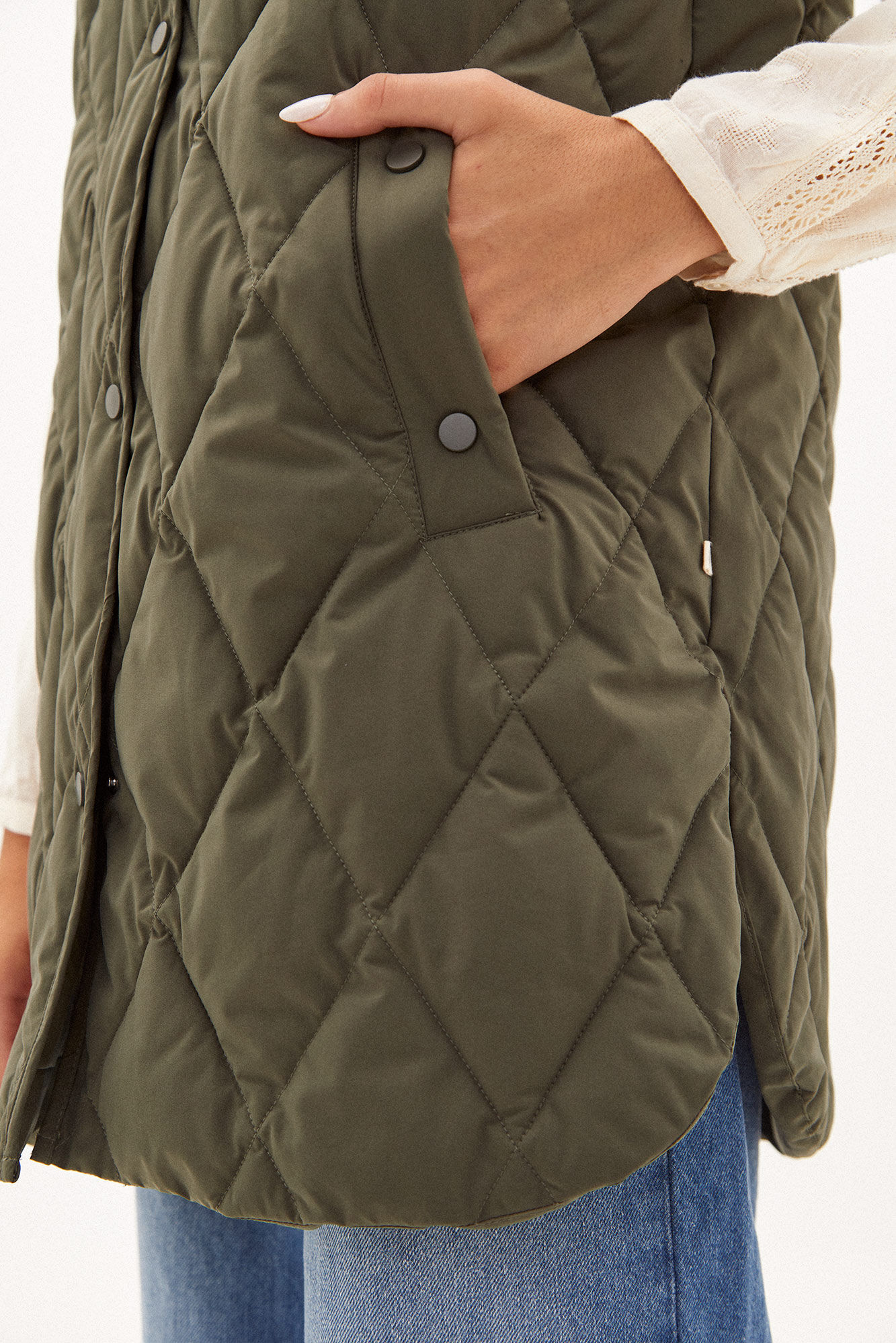 Hoss Intropia Irena. Colete acolchoado com capuz Verde