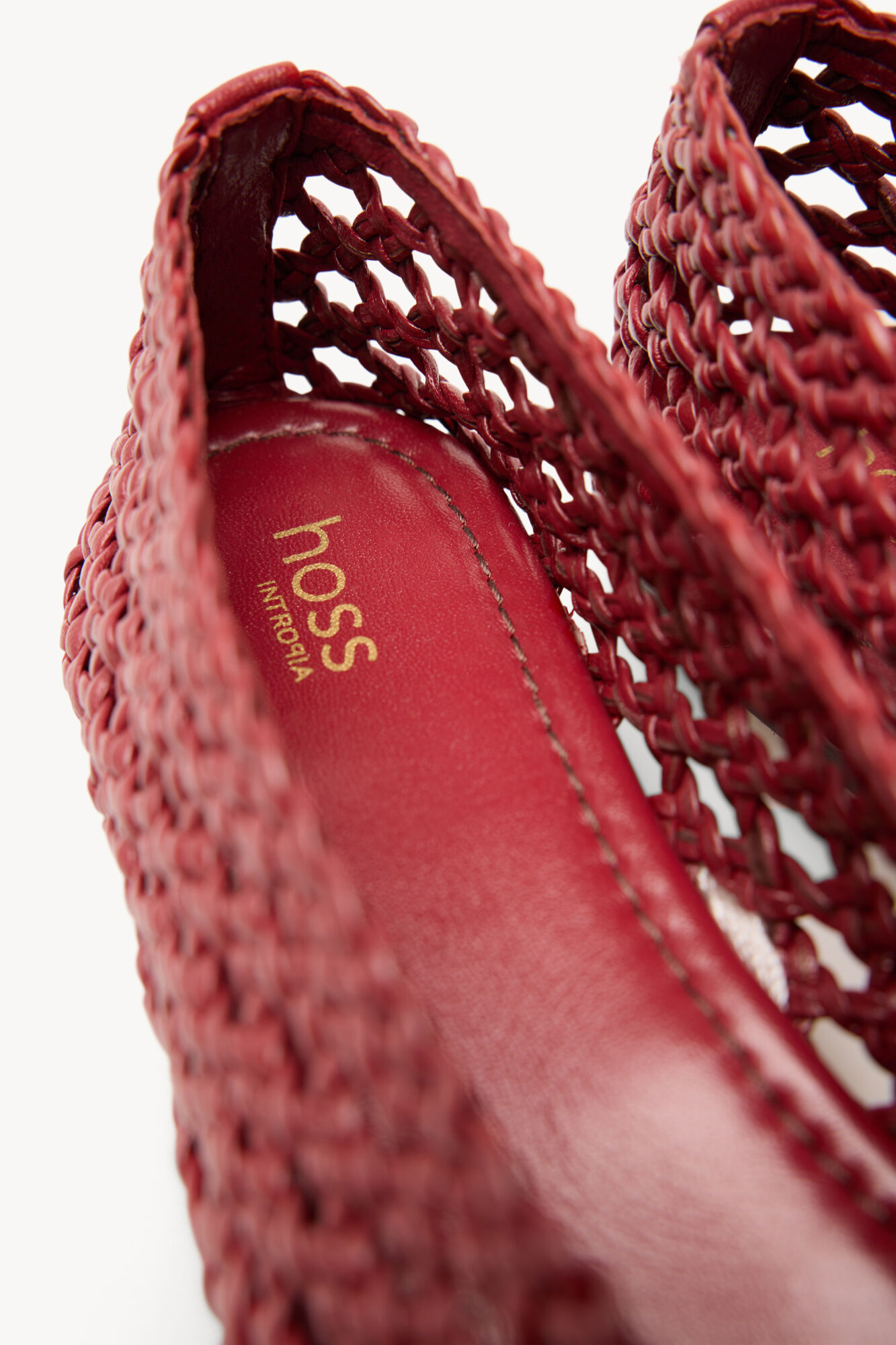 Hoss Intropia Martina. Bailarinas piel trenzada rojo