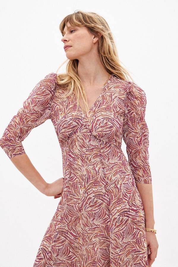 Hoss Intropia Vita. Printed dress. Coral
