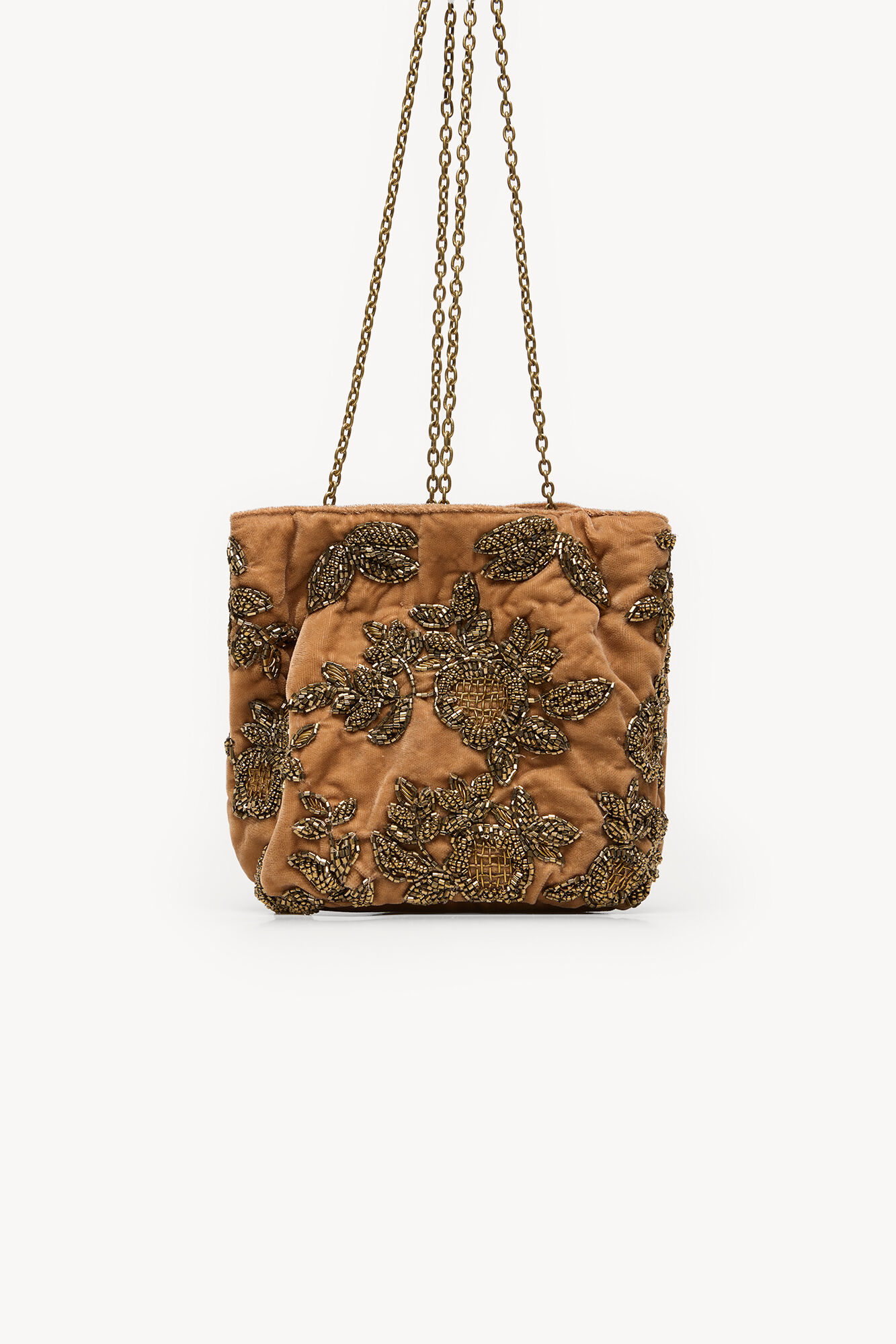 Hoss Intropia Nina. Velvet and beaded bag Gold