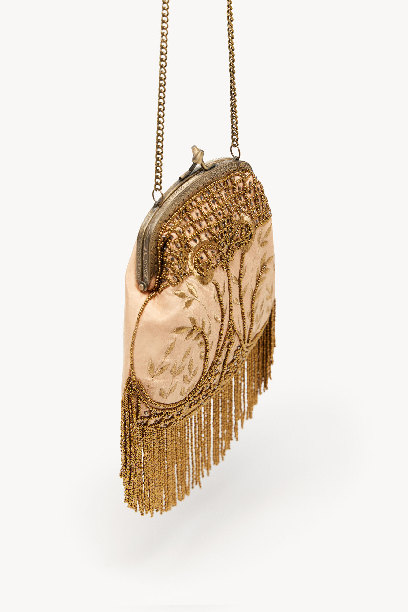 Hoss Intropia Mariana. Bolso boquilla y abalorios Dorado