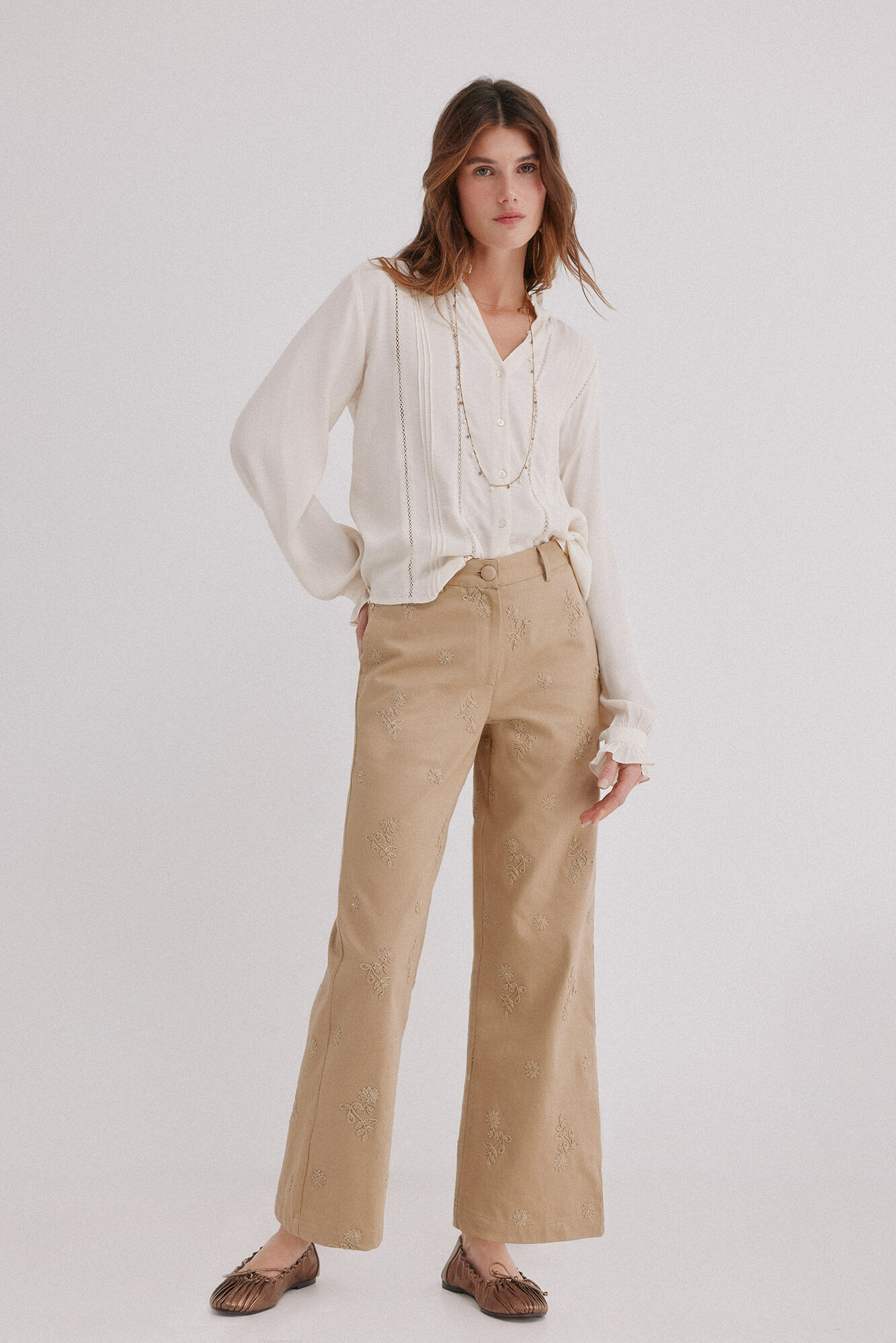 Hoss Intropia Clementine. Blusa manga larga Marfil