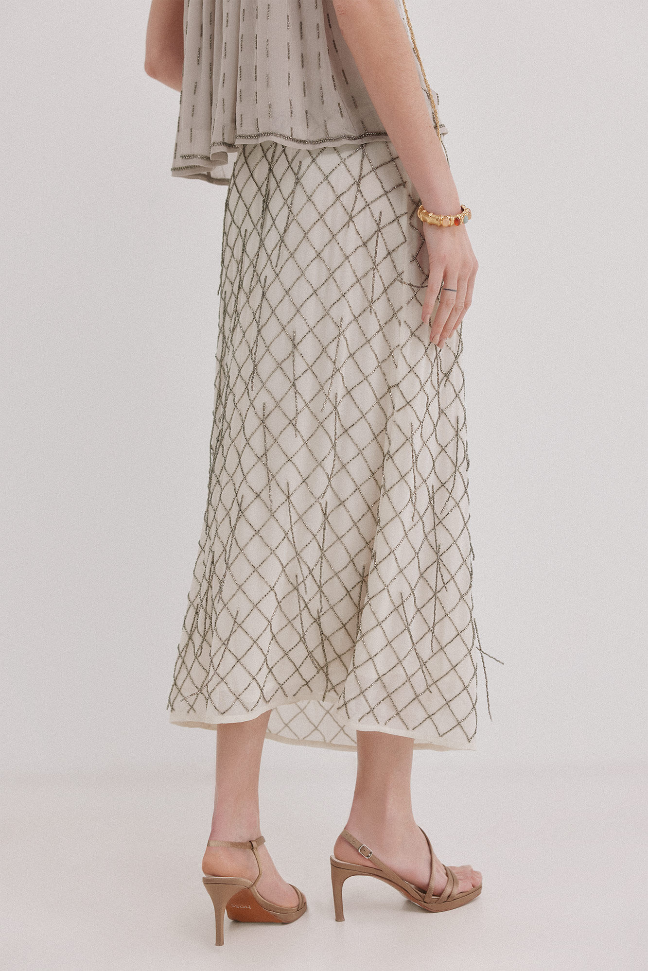 Hoss Intropia Ren&eacute;e. Falda bordada Blanco