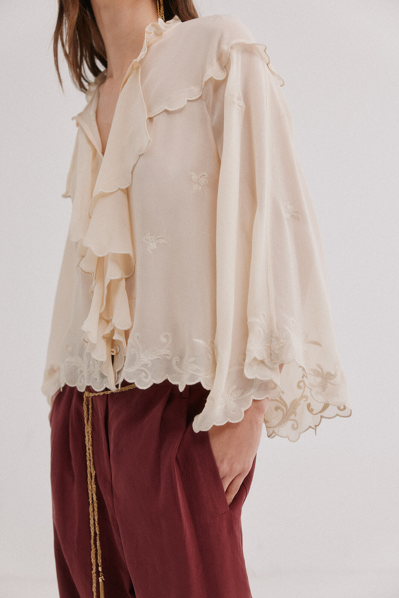 Hoss Intropia Romantic Chelsea blouse Ivory