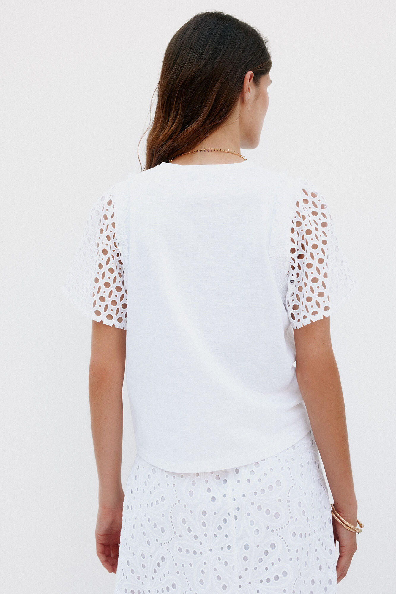 Hoss Intropia Mariana. Camiseta con volantes Blanco