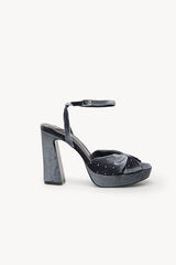 Hoss Intropia Maia. Sand&aacute;lia de salto de veludo Cinzento