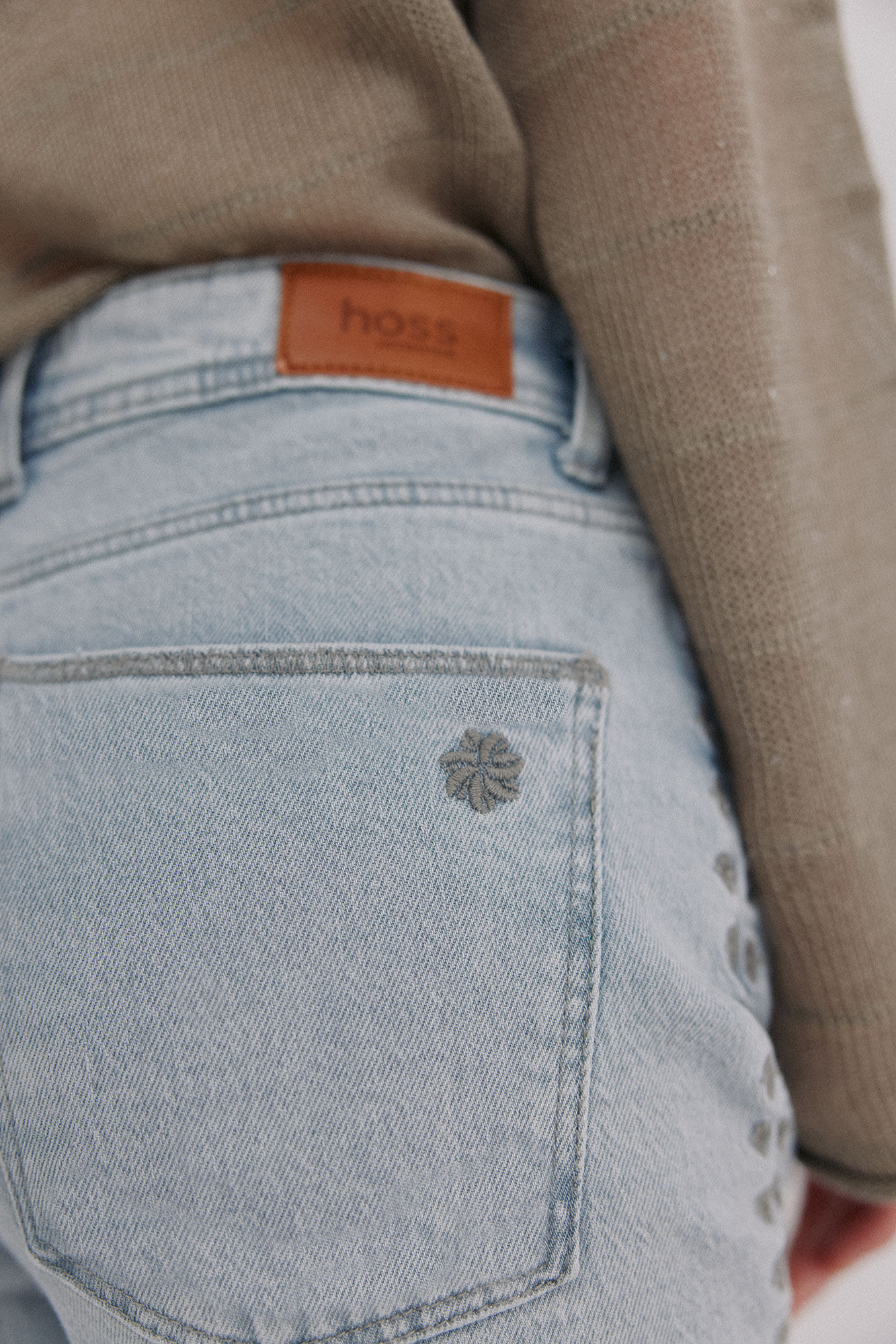 Hoss Intropia Brigitte. Vaqueros bordados Gris