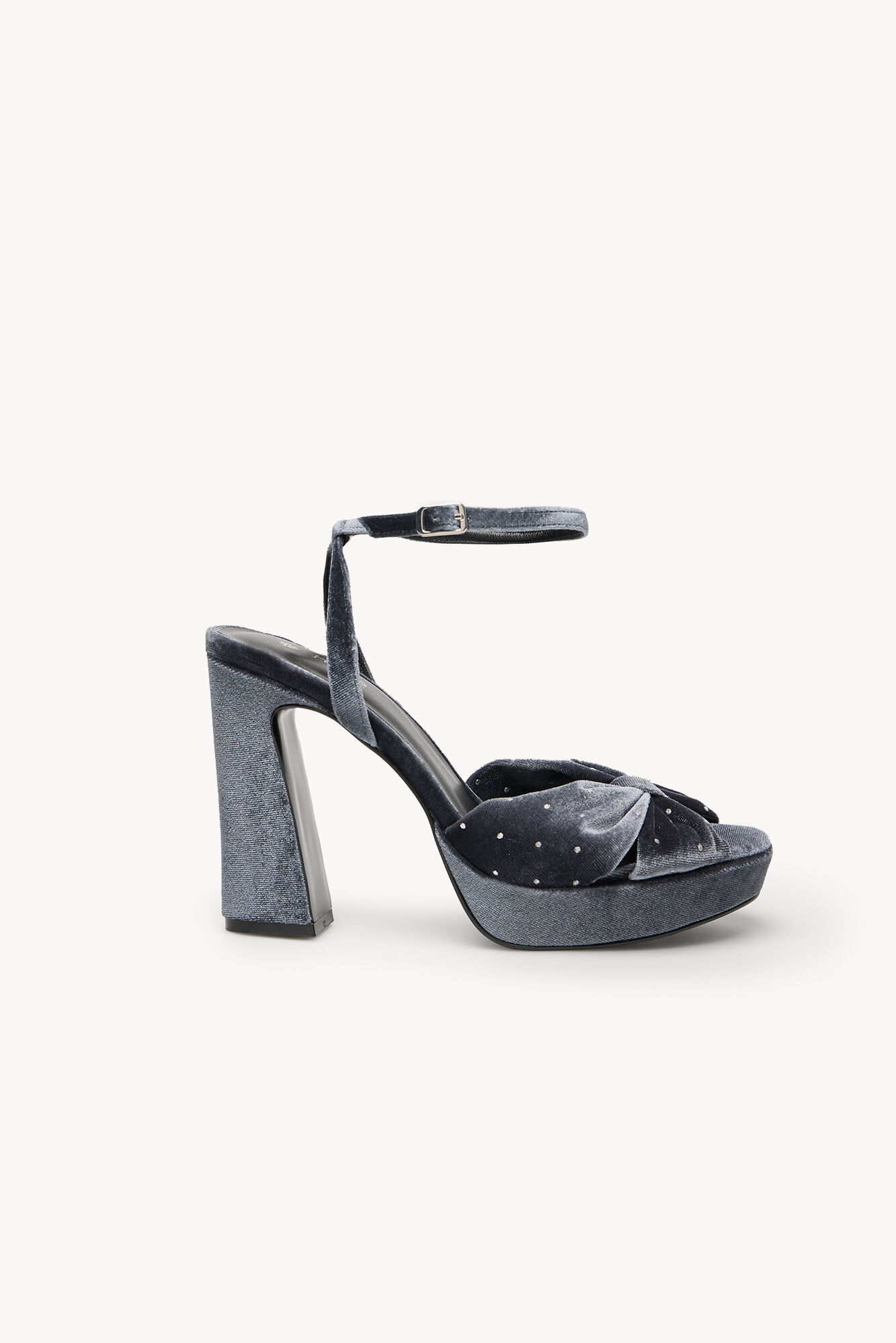 Hoss Intropia Maia. Sand&aacute;lia de salto de veludo Cinzento