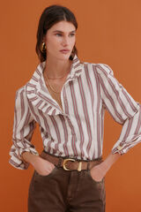 Hoss Intropia Claudette. Striped blouse Burgundy