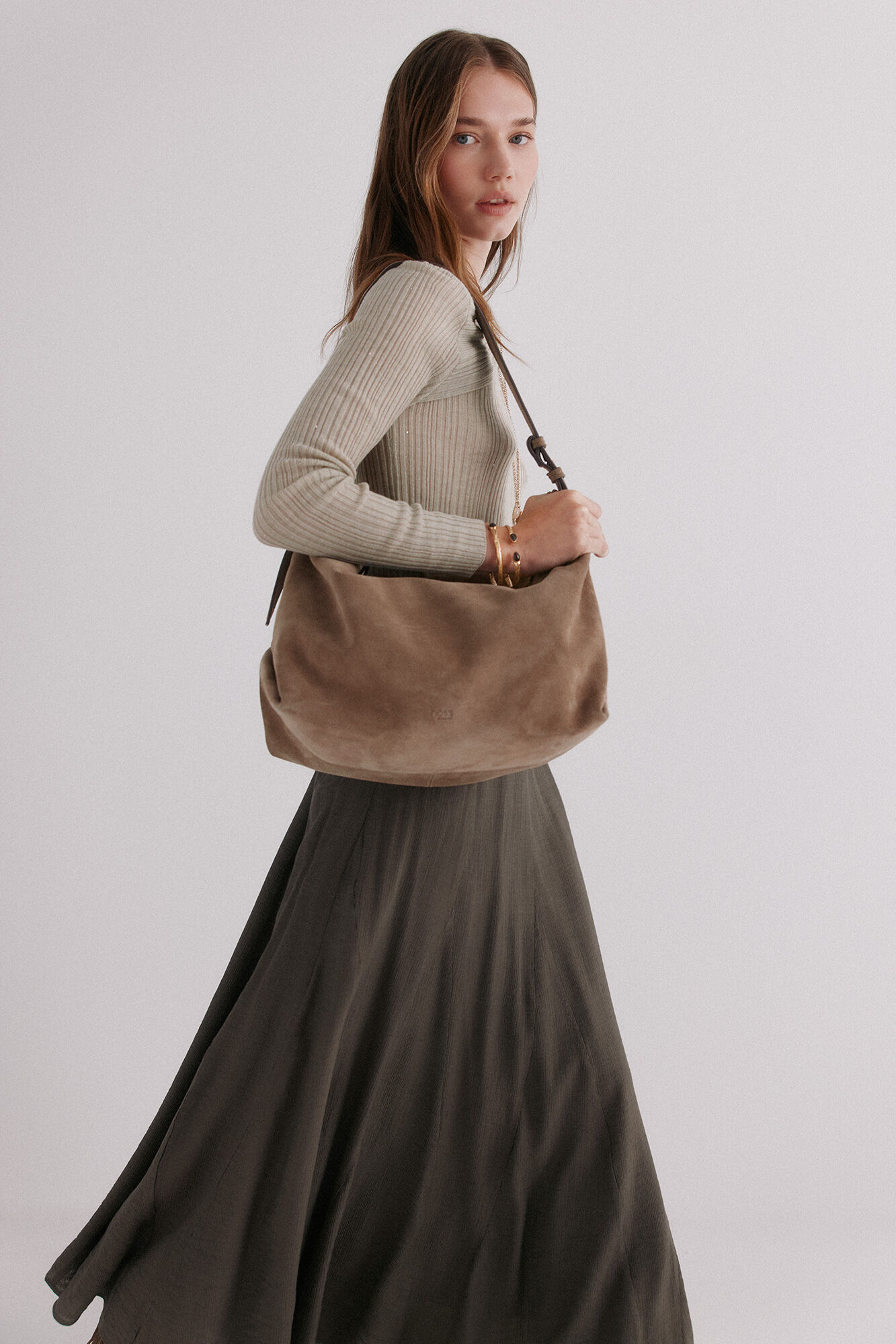 Hoss Intropia Natalia. Suede split leather Brown