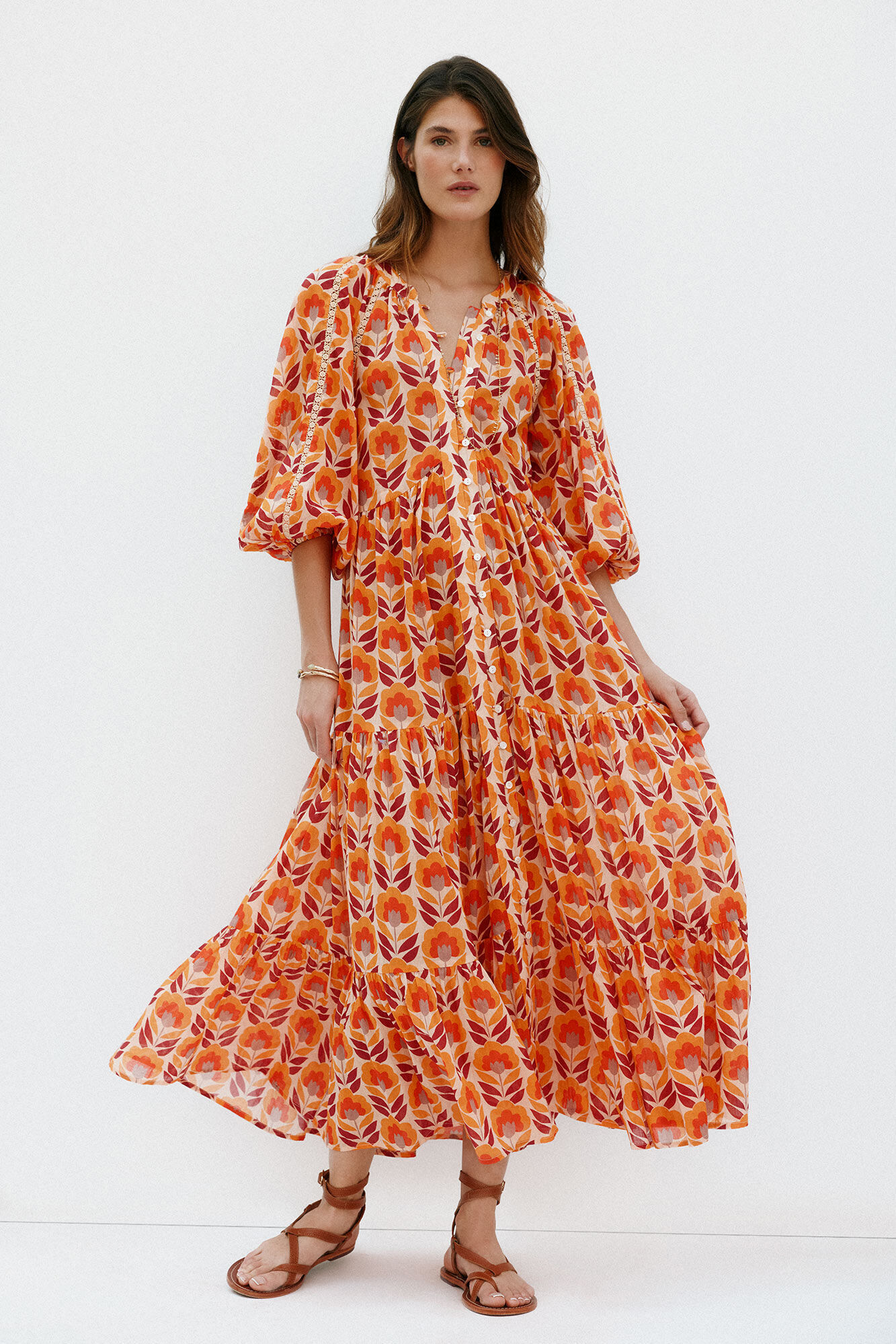Hoss Intropia Alicia. Midi dress Orange