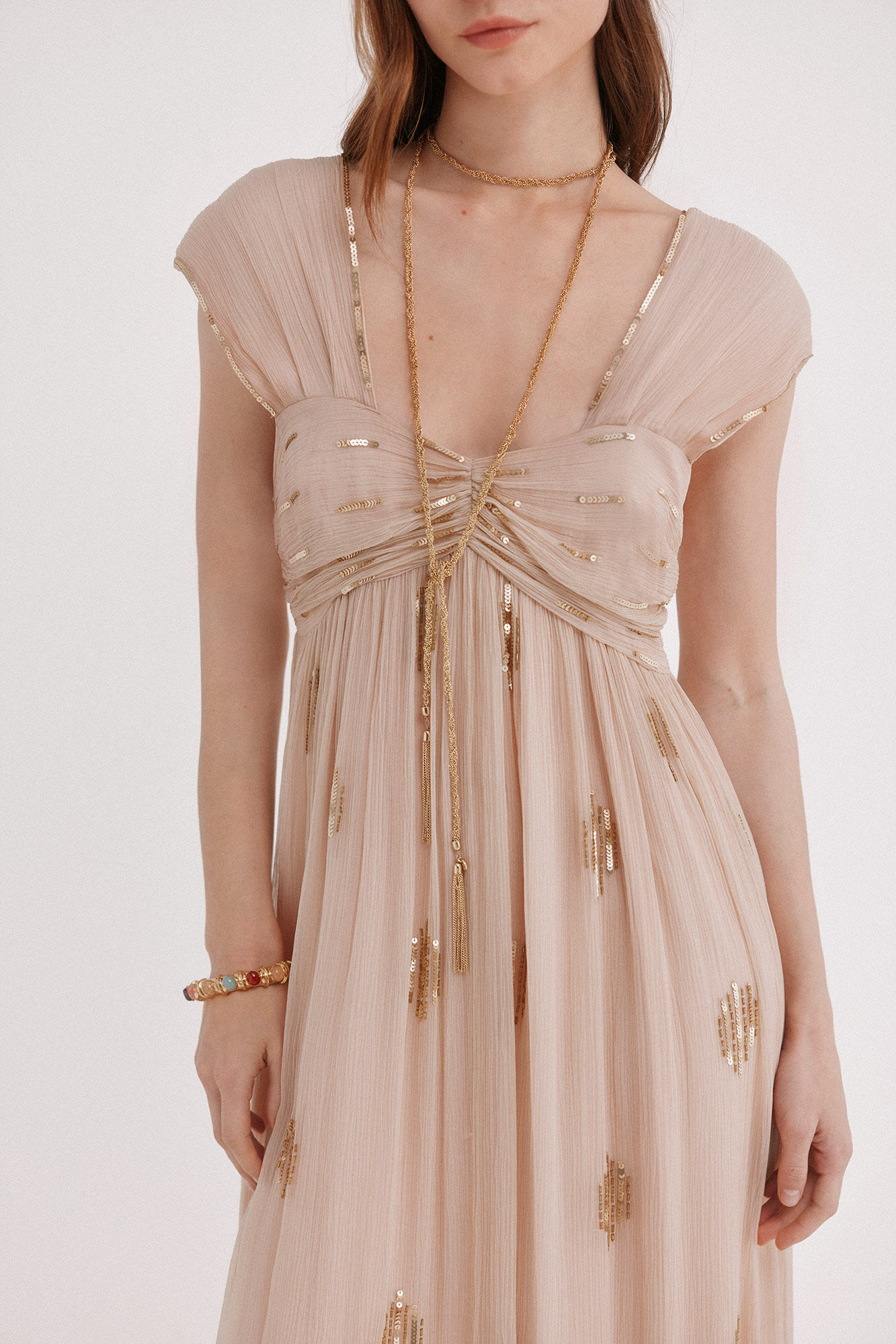Hoss Intropia Aurora. Embroidered dress Pink