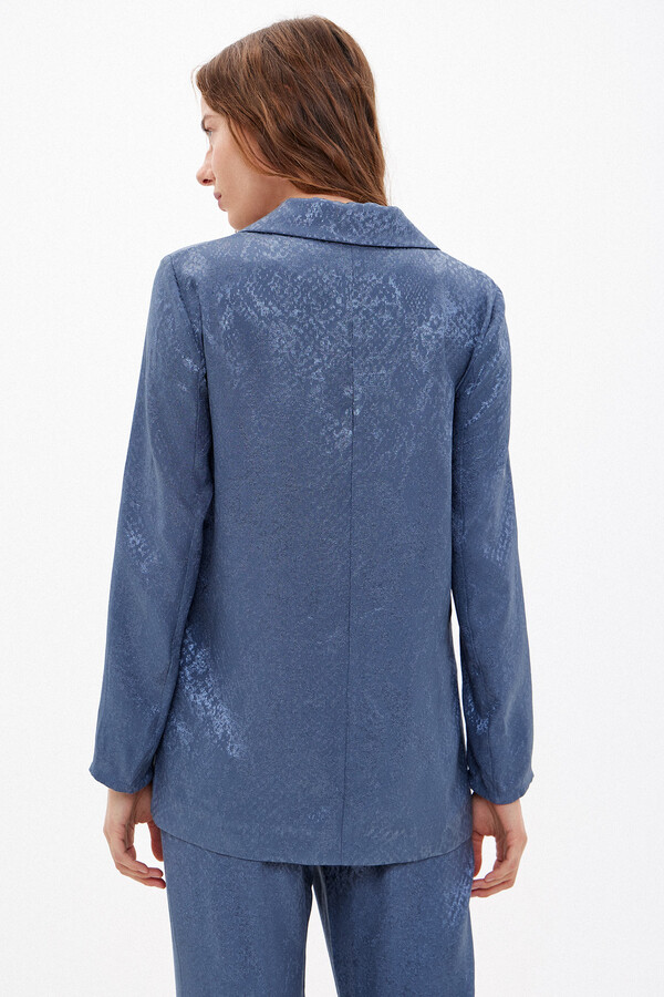 Hoss Intropia Claudia. Tailored jacquard jacket Blue