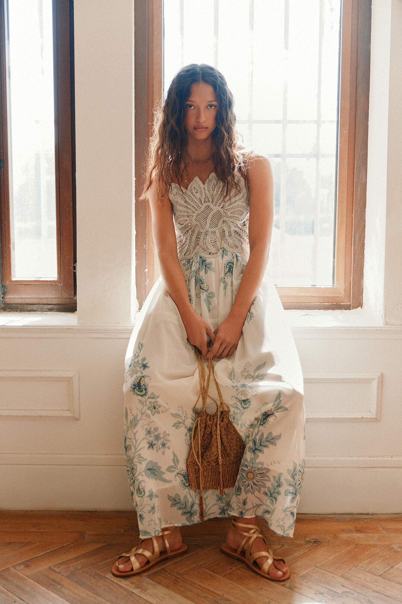 Hoss Intropia Aria. Printed dress white