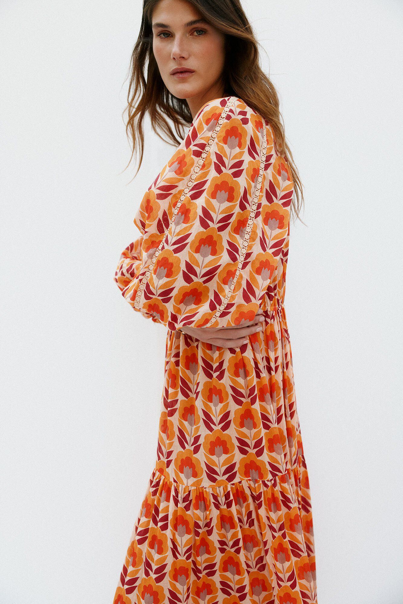 Hoss Intropia Alicia. Midi dress Orange
