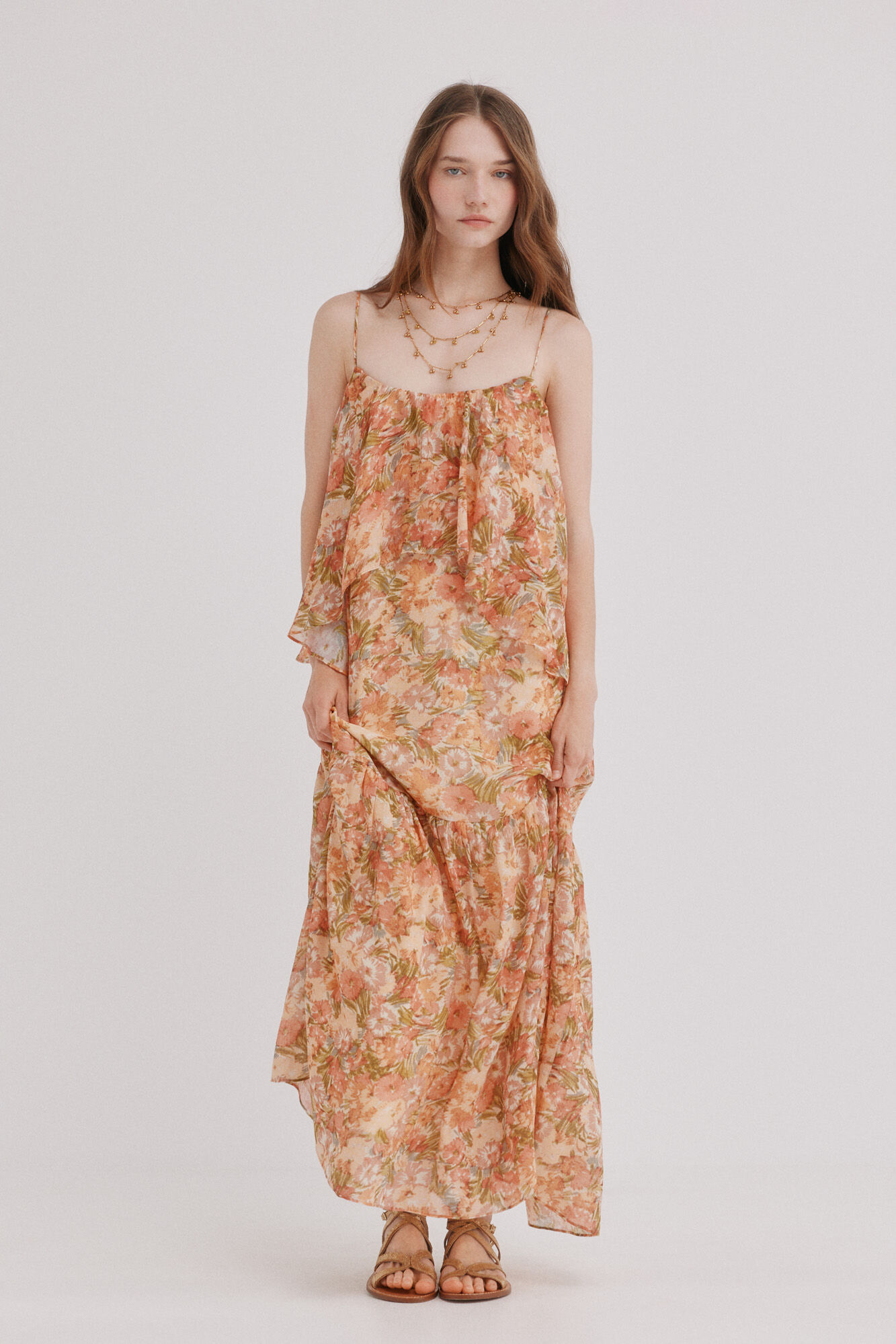 Hoss Intropia Africa. Vestido rom&acirc;ntico Laranja