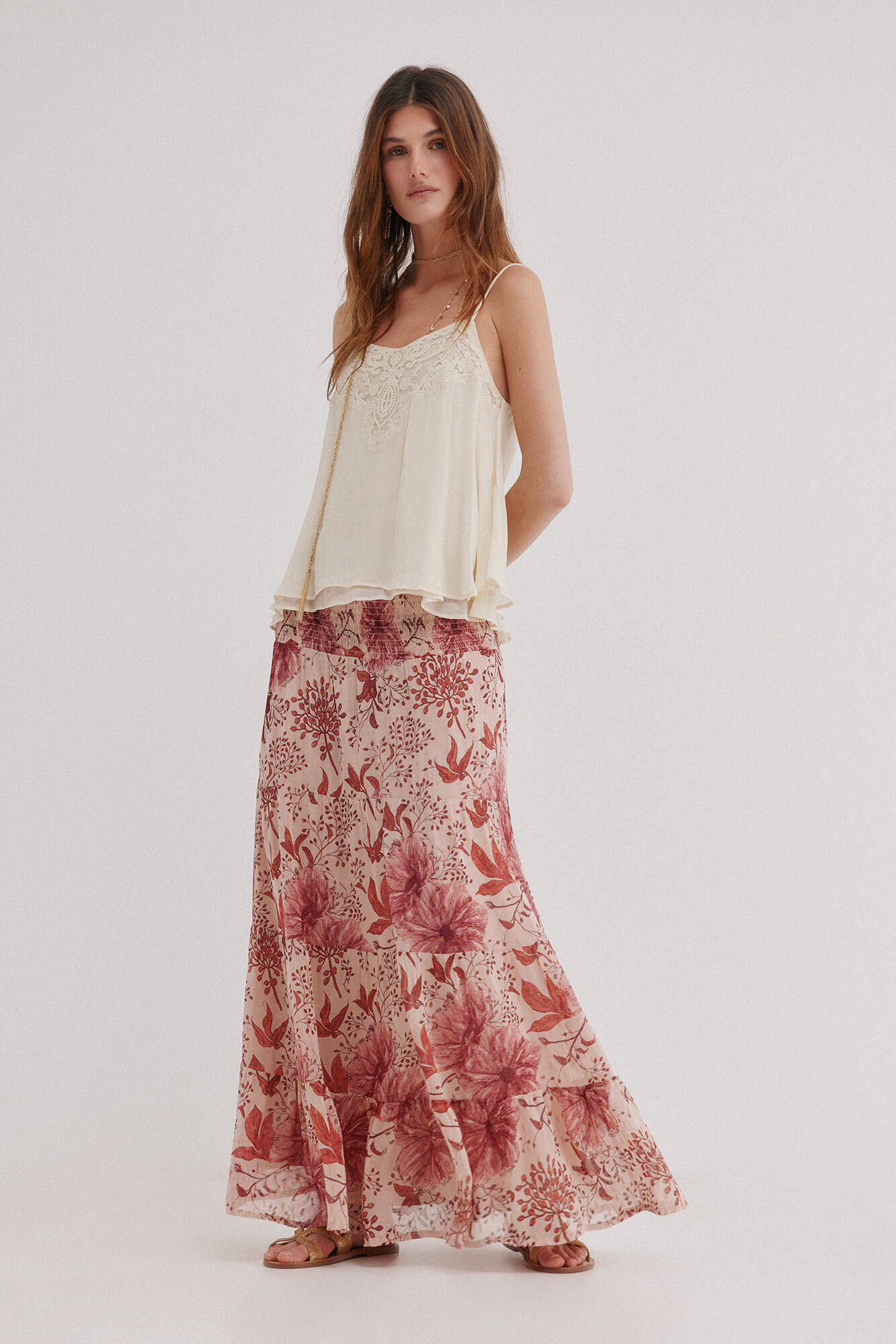 Hoss Intropia Rachel. Falda larga estampada