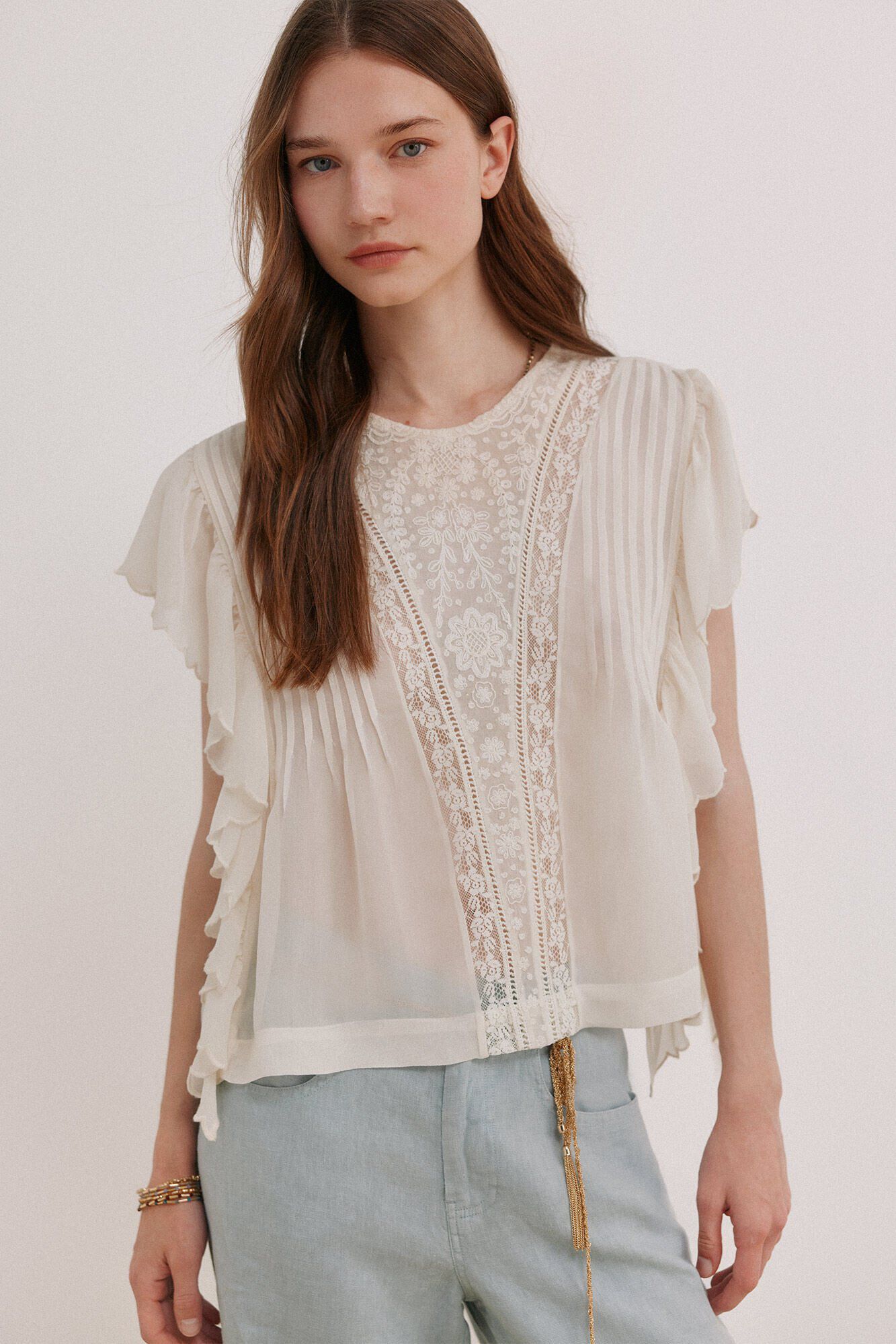 Hoss Intropia Cindy. Romantic blouse Ivory