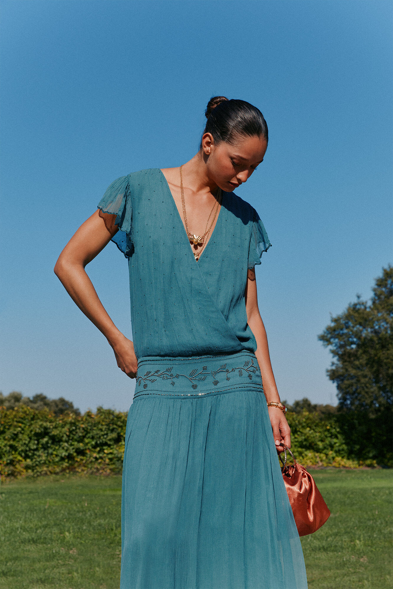 Hoss Intropia Ander. Beaded dress Green