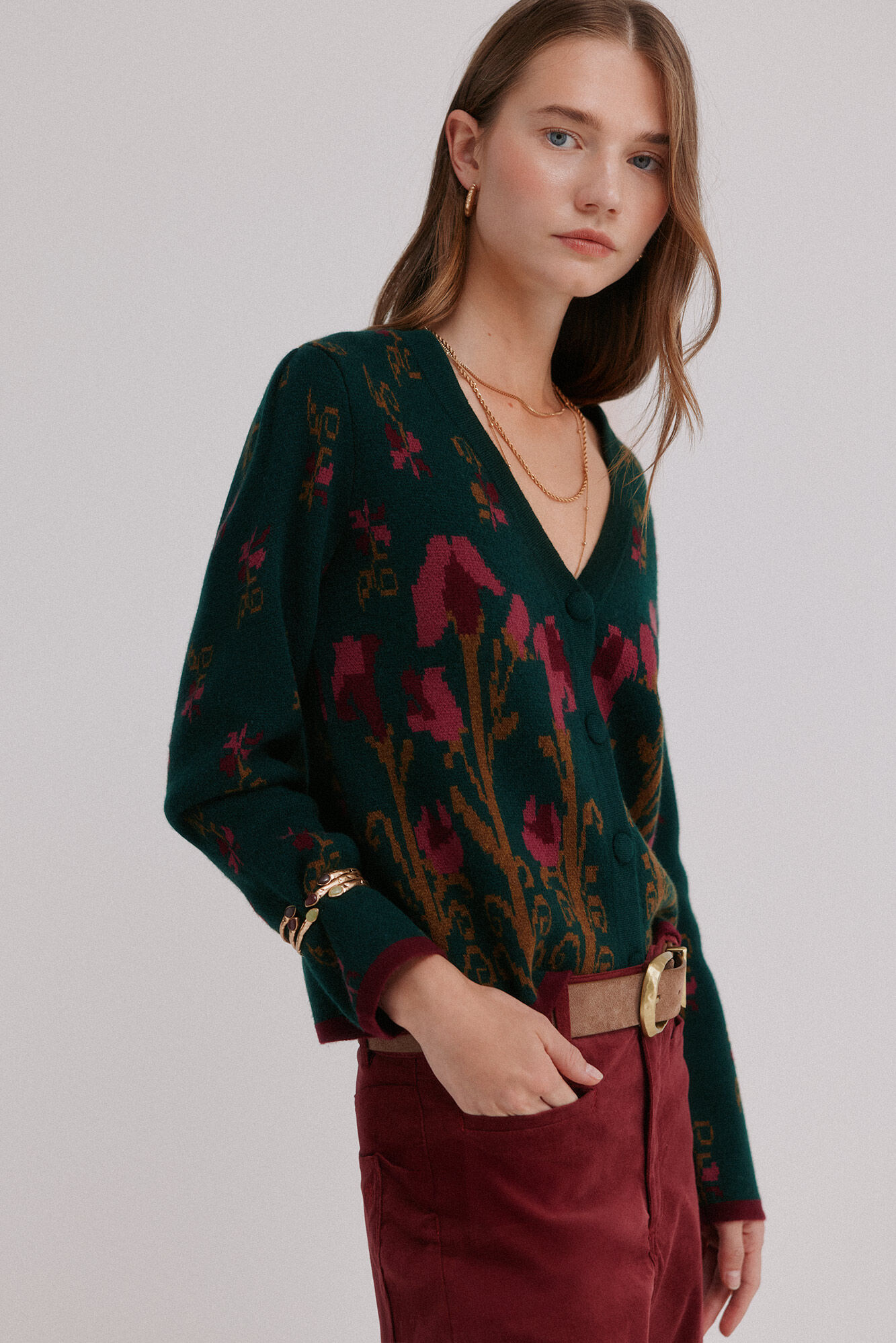 Hoss Intropia Itzel. Casaco de malha jacquard Multicolorido