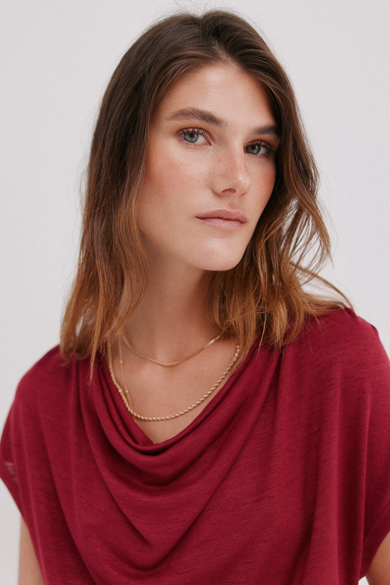 Hoss Intropia Mia. Draped T-shirt Coral