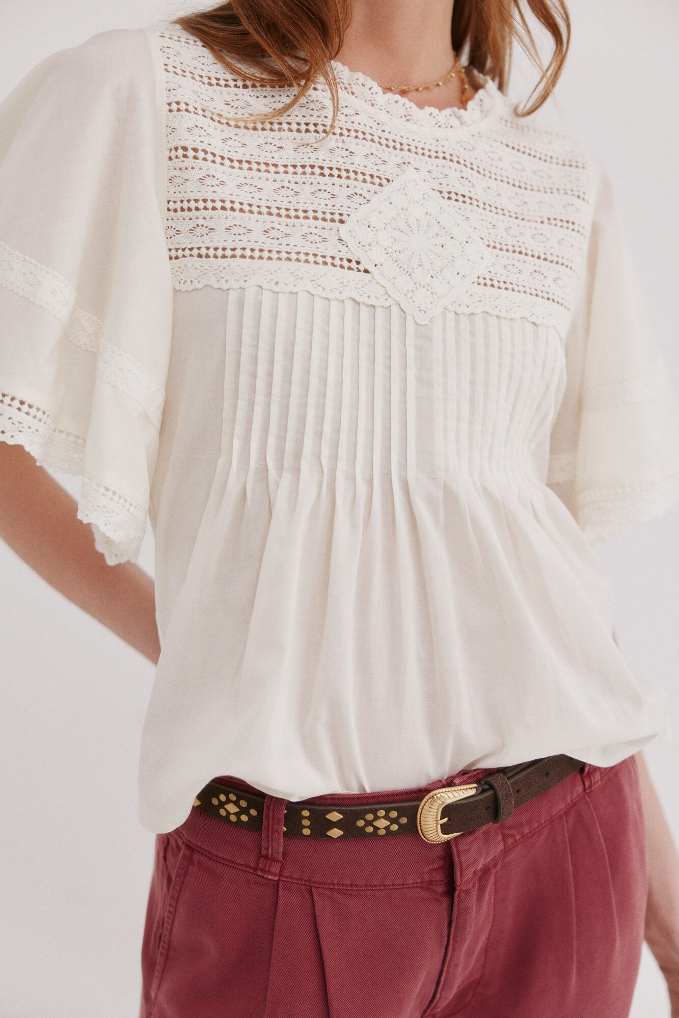 Hoss Intropia Mafalda. Camiseta escote redondo Beige