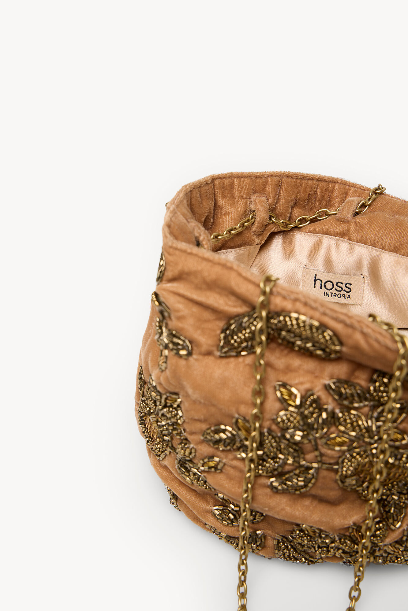 Hoss Intropia Nina. Velvet and beaded bag Gold